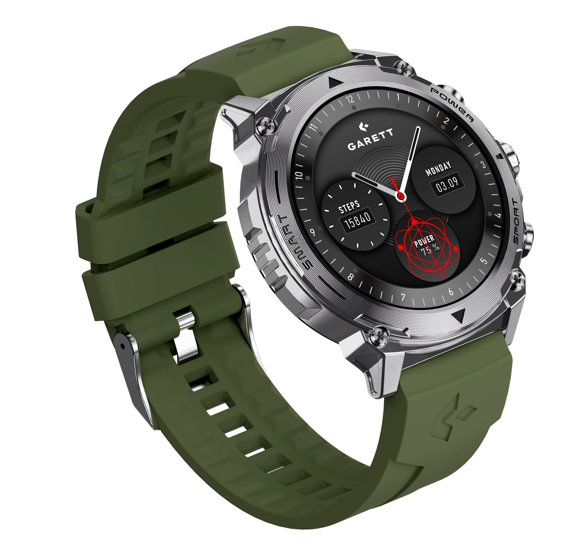 Garett Atom smartwatch AMOLED argento acciaio