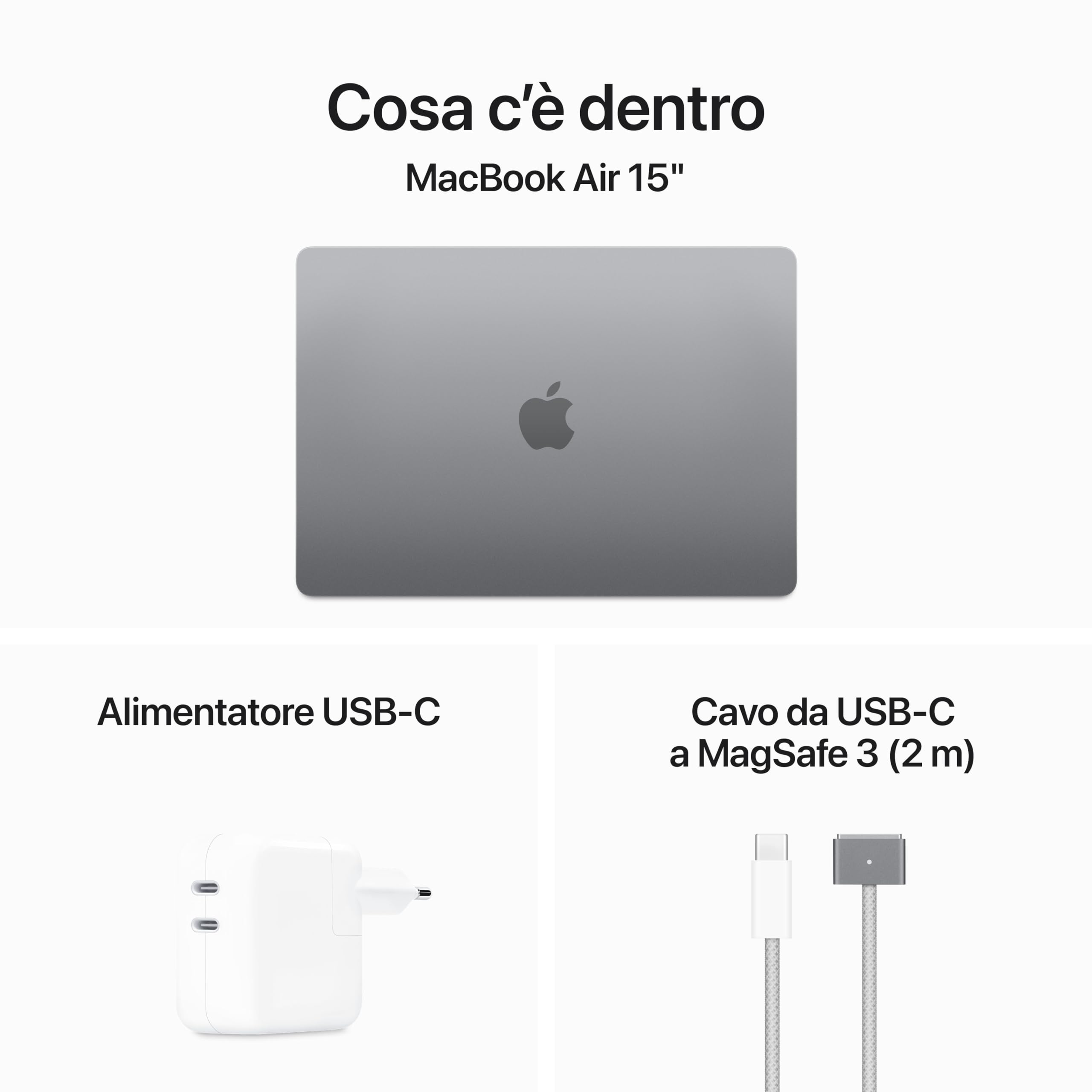 Apple MacBook Air 15 M3 portatile 16GB 256GB grigio siderale