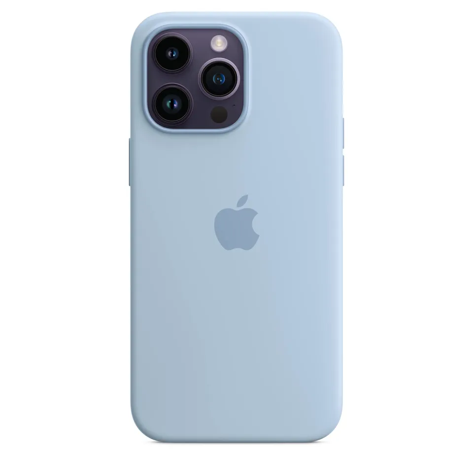 Apple iPhone 14 Pro Max custodia silicone blu cielo MagSafe
