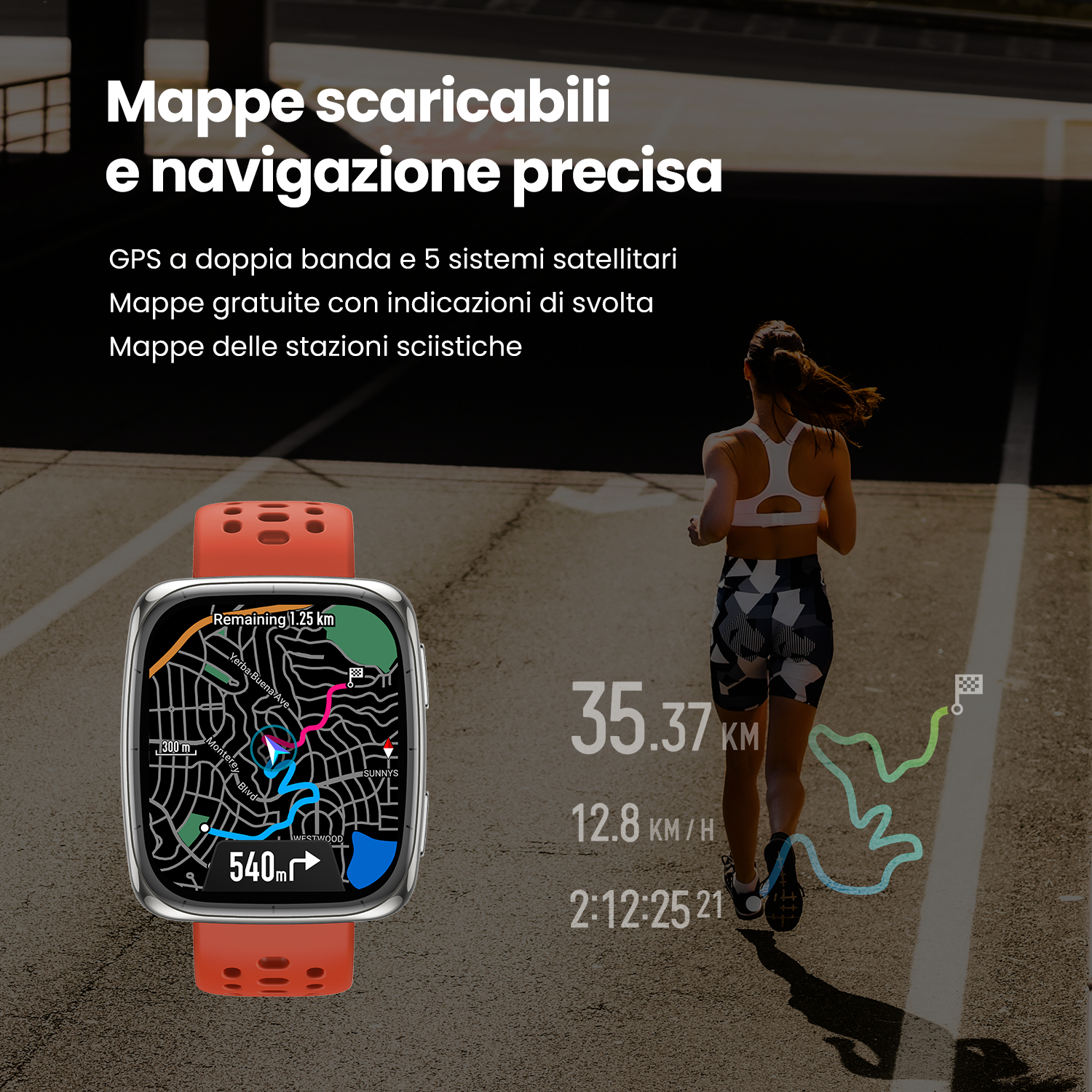 Amazfit Active 2 Square smartwatch nero 10 giorni batteria