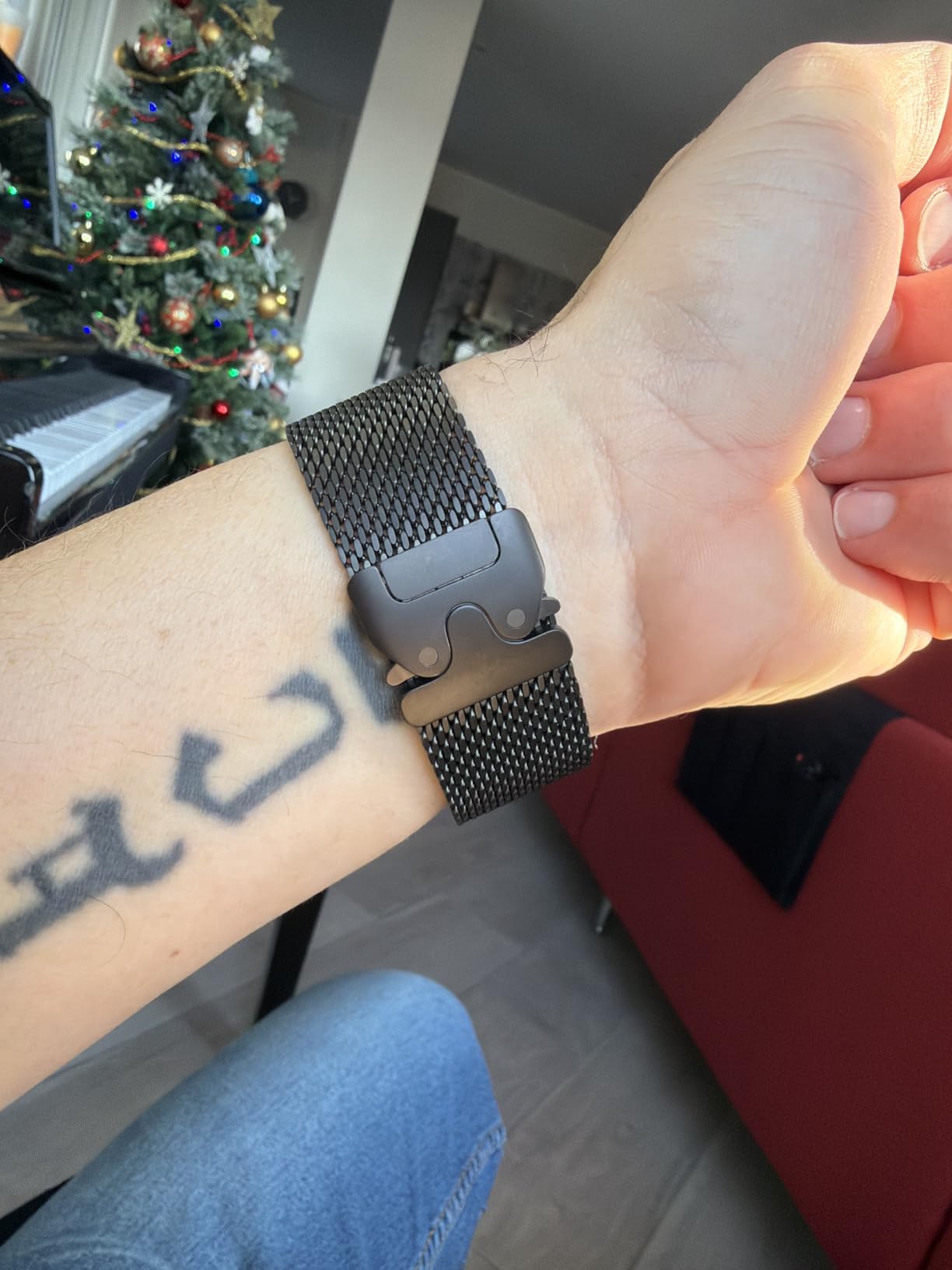 Apple Watch Loop Maglia Milanese 49mm Cinturino titanio Naturale Large