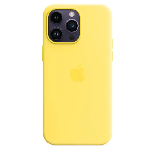 Apple iPhone 14 Pro Max custodia silicone giallo canarino MagSafe