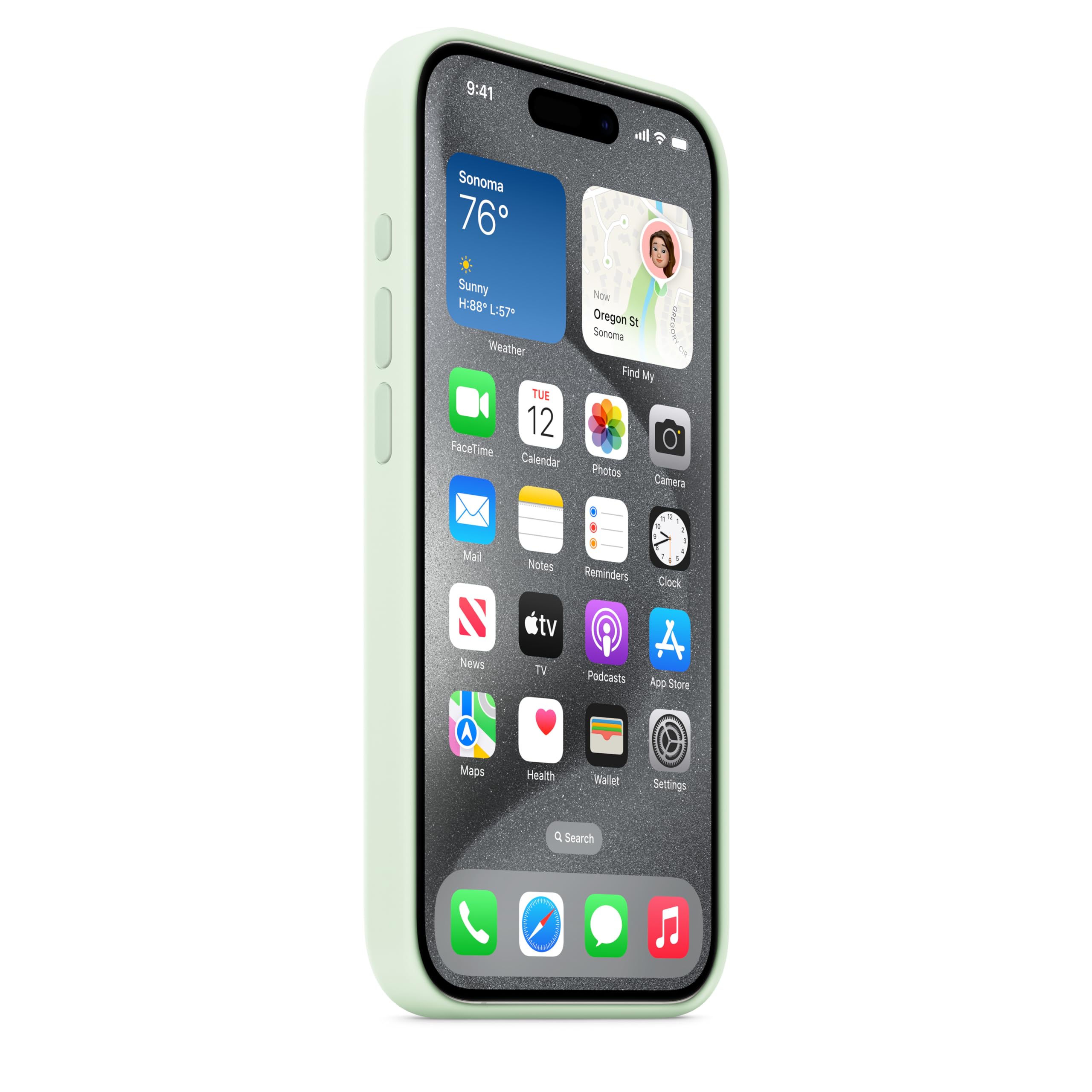 Apple iPhone 15 Pro custodia silicone menta fredda MagSafe