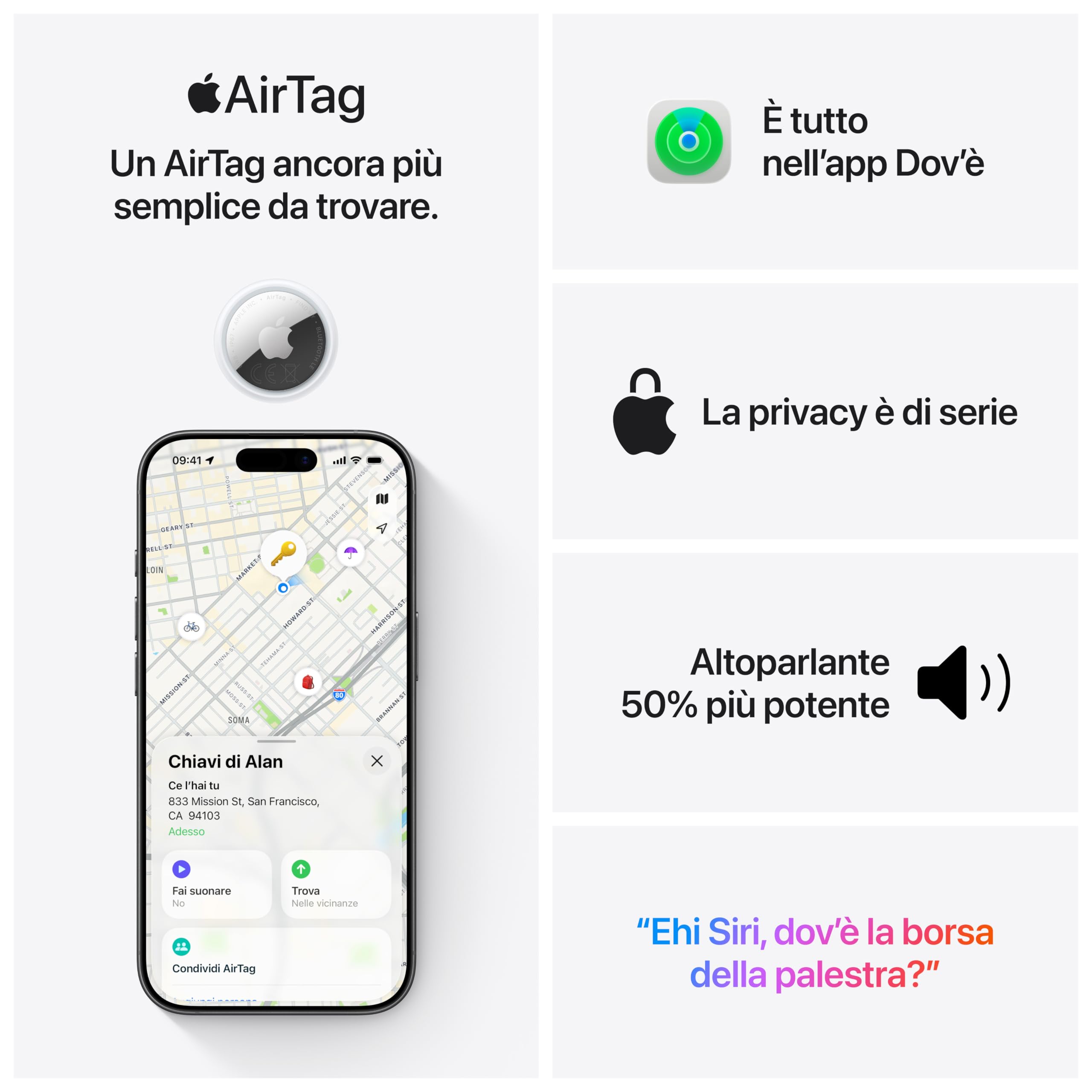 Apple AirTag 2ª Generazione localizzatore confezione da 4