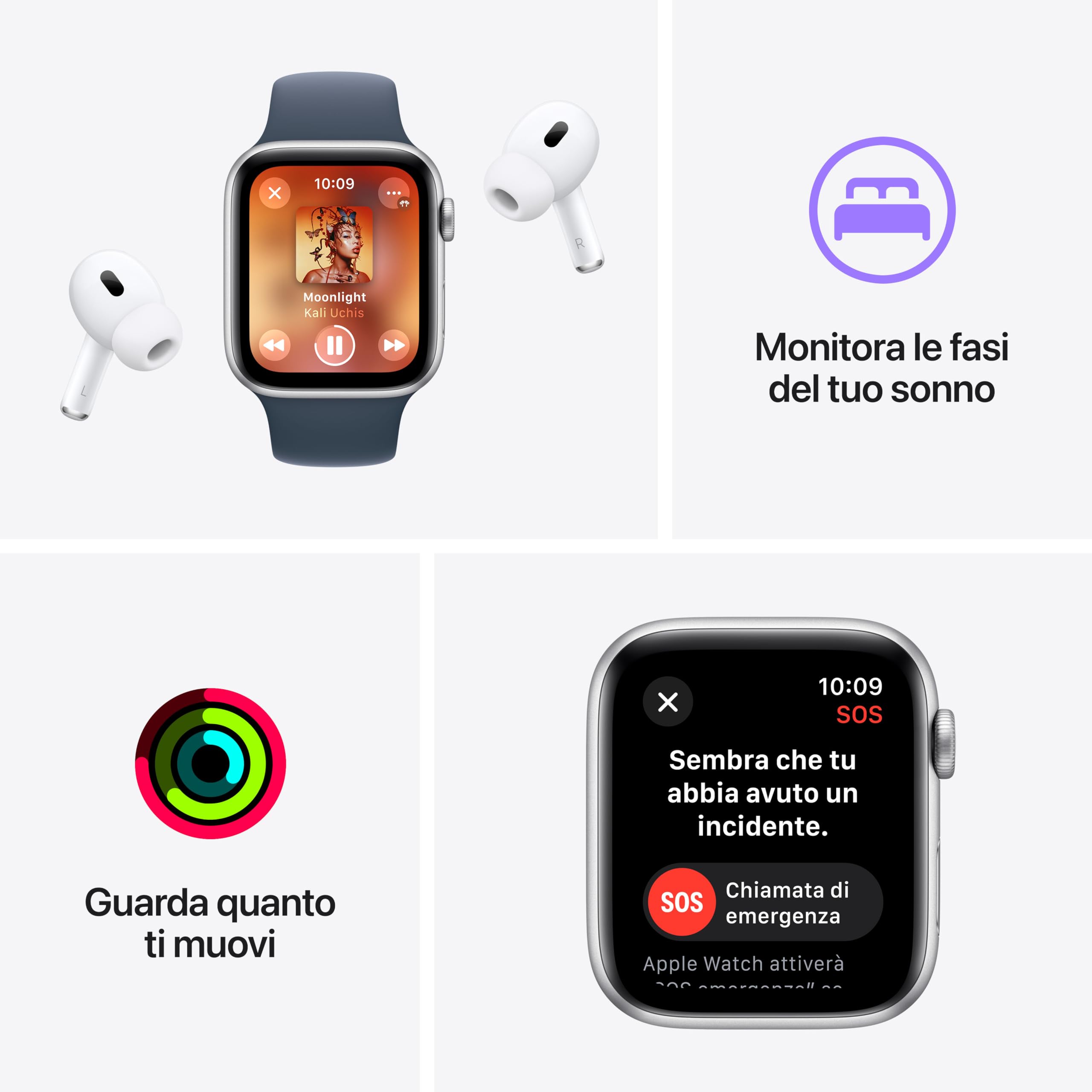 Apple Watch SE 2ª gen GPS 44mm smartwatch galassia Fitness+