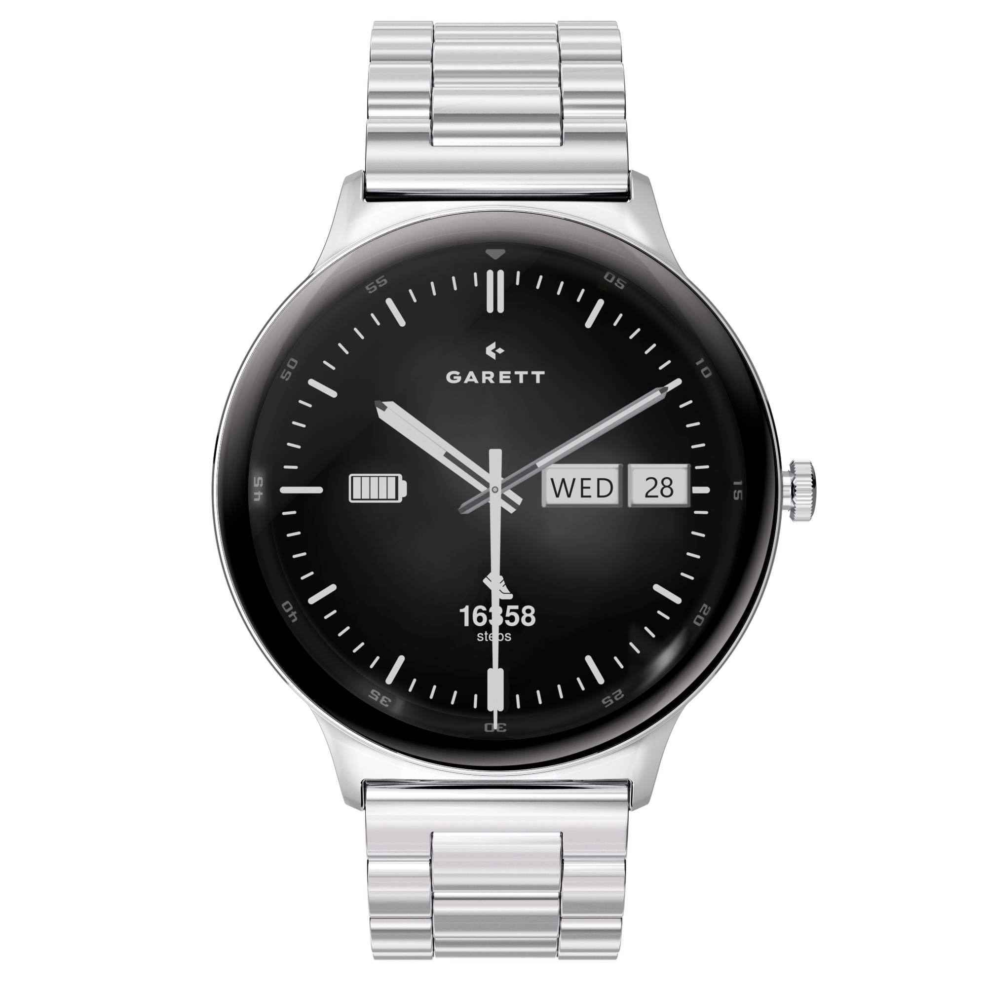 Garett Quantum smartwatch acciaio argento AMOLED