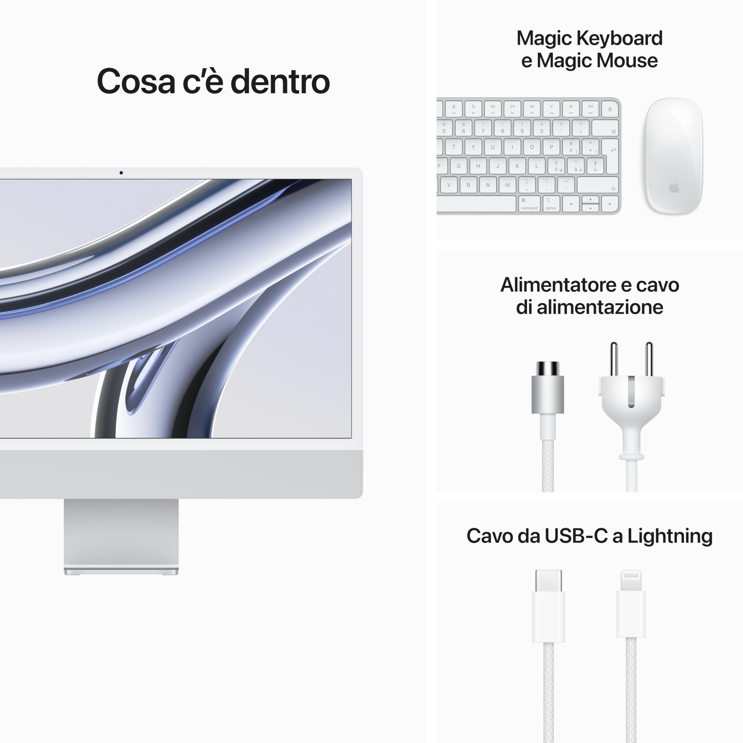 Apple iMac M3 24" all-in-one 8GB/256GB argento