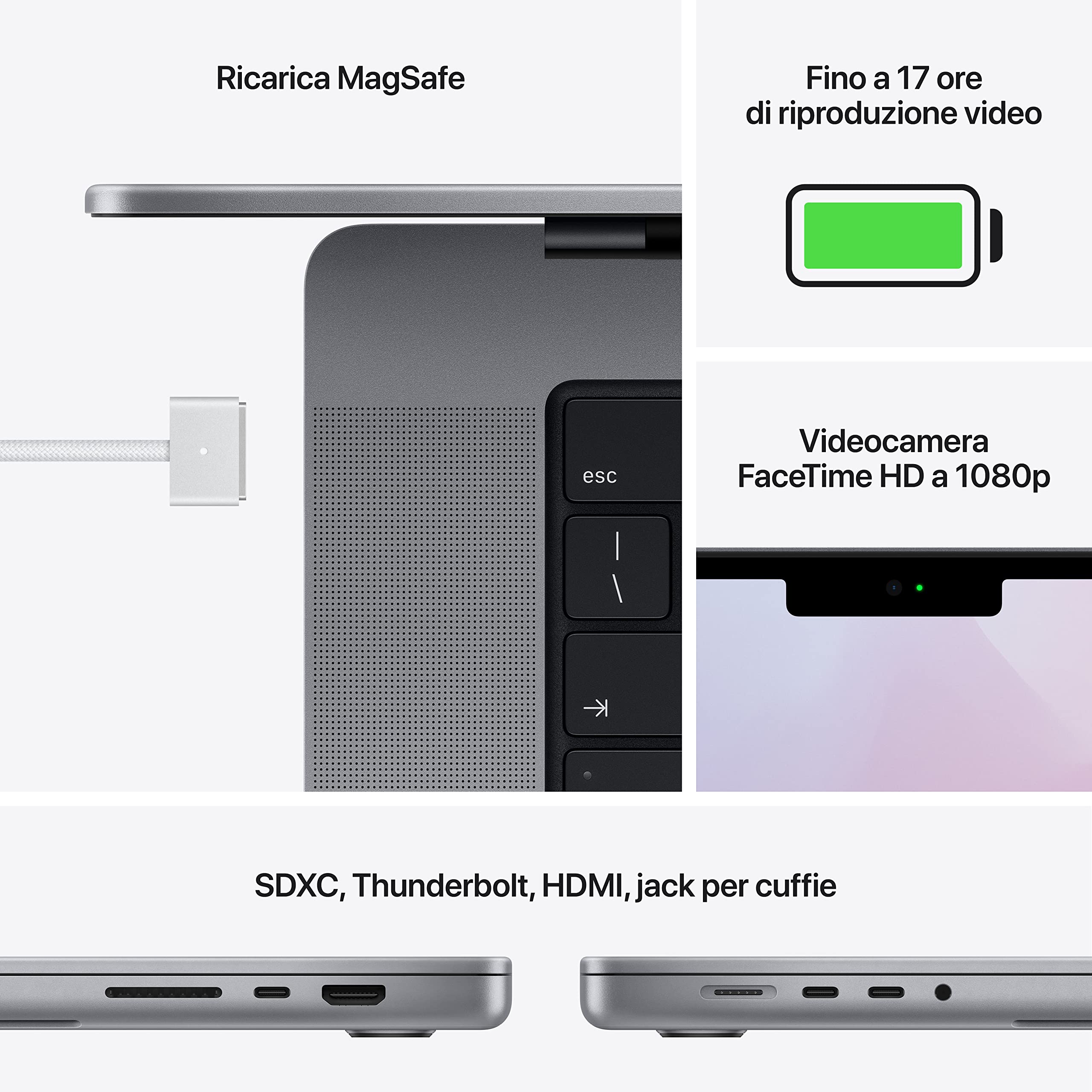 Apple MacBook Pro M1 Pro 14" 16GB 1TB portatile grigio ECG