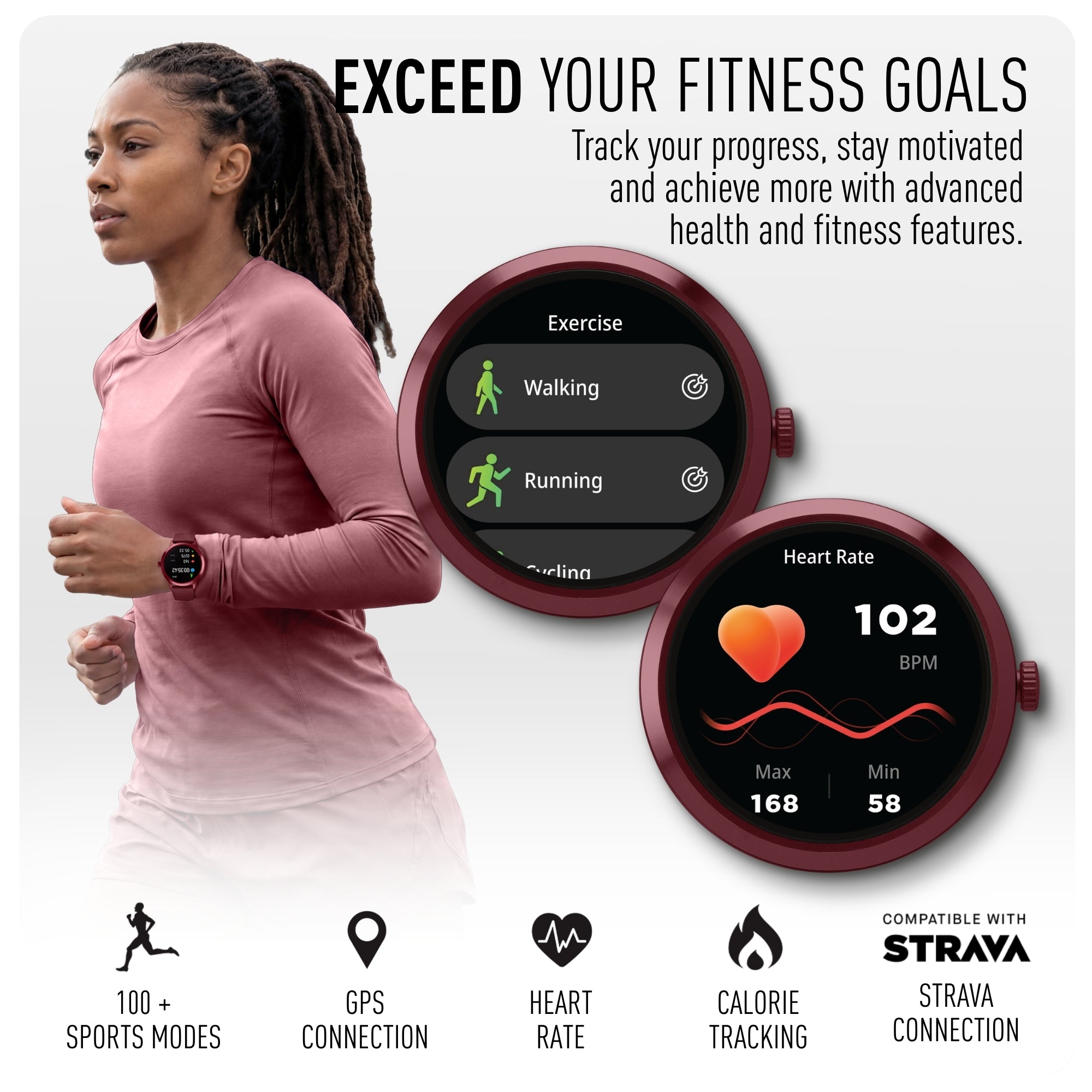 Reflex Active Spectra smartwatch dark berry amoled