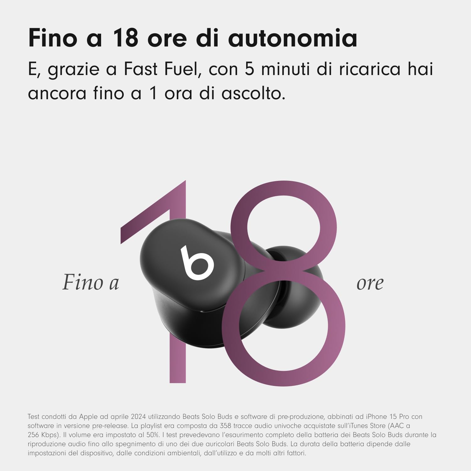 Beats Solo Buds Auricolari Wireless Nero Opaco 18 Ore