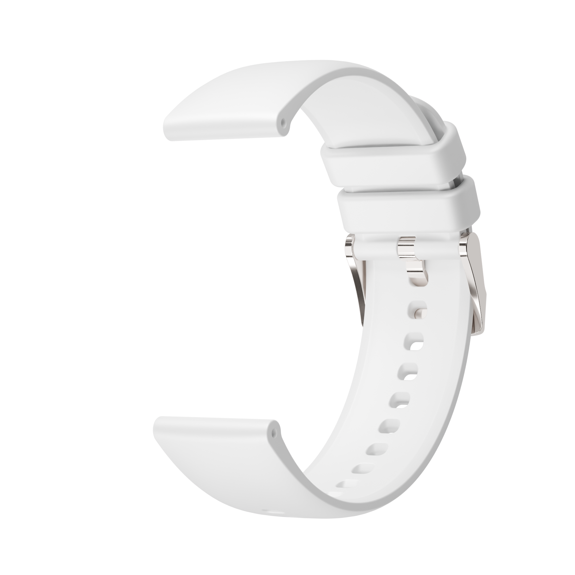 Maoo Cinturino Silicone 20 mm Bianco Argento