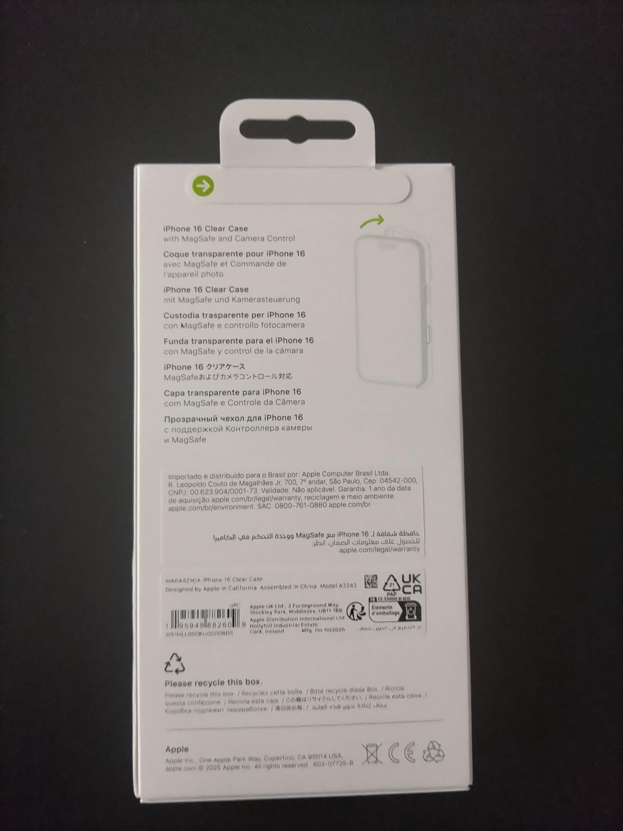 Apple Custodia MagSafe cover iPhone 16 Pro trasparente
