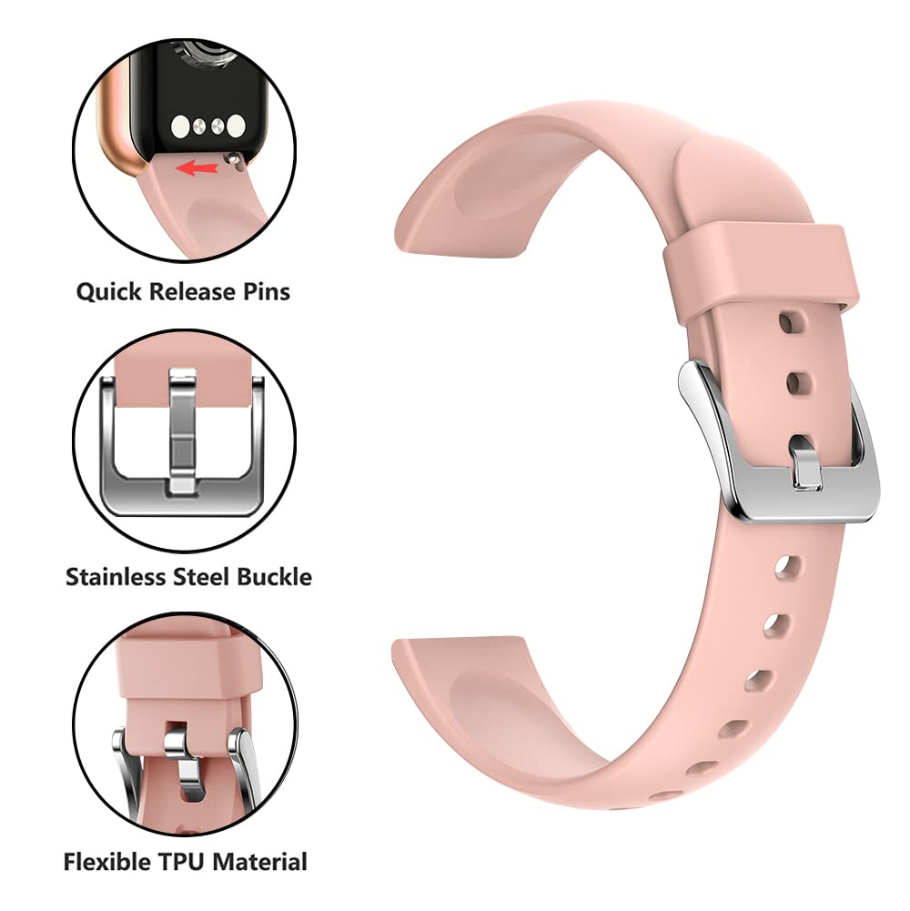 Fitvii cinturino smartwatch 16 mm rosa TPE