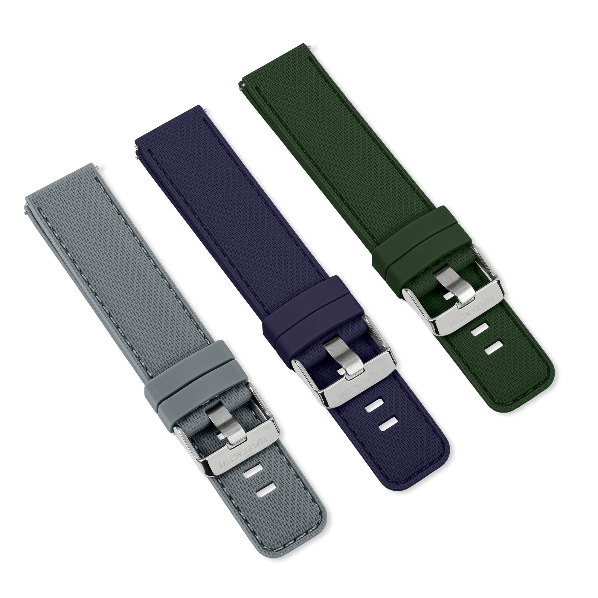 Reflex Active cinturino silicone 20mm set verde navy grigio