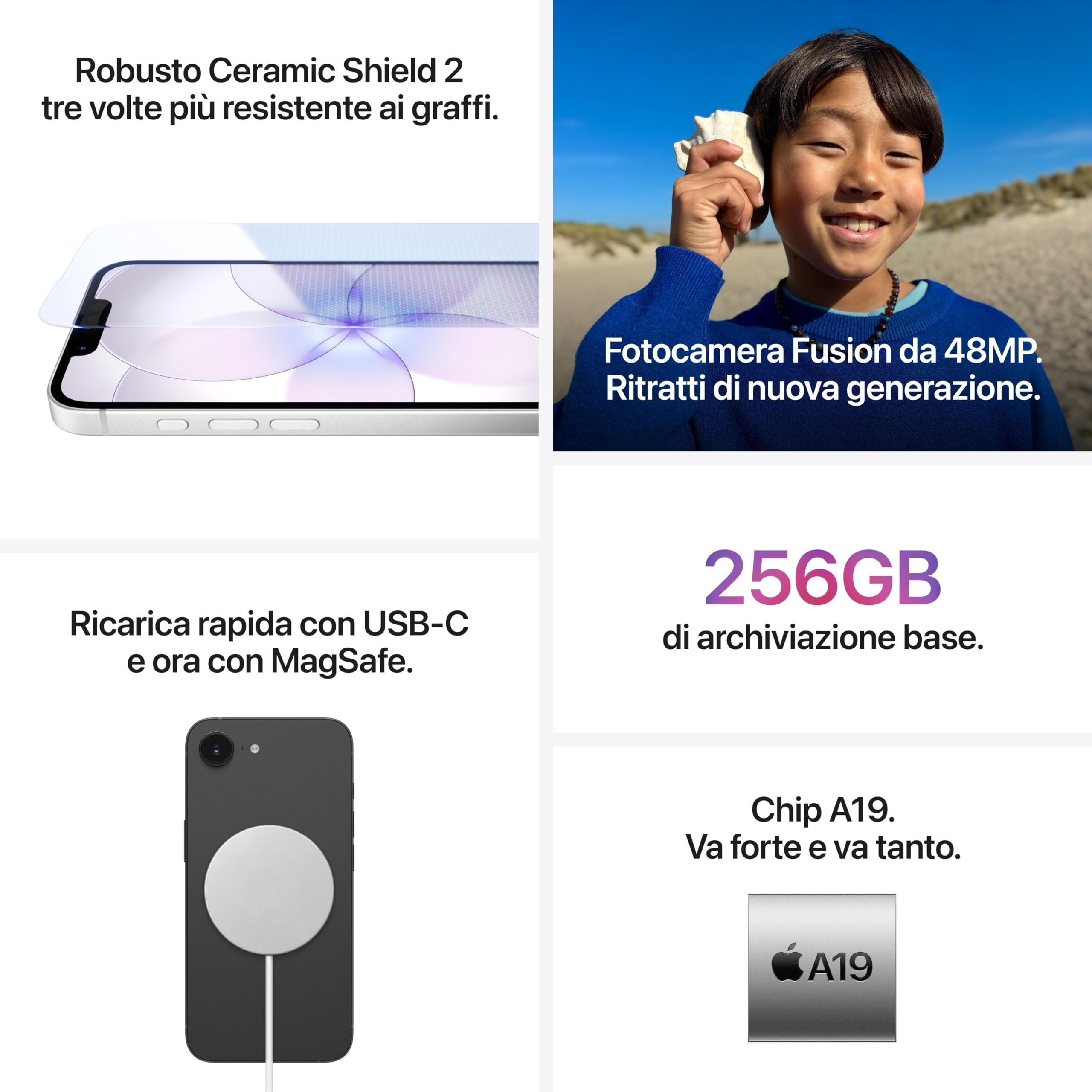 Apple iPhone 17e 256GB smartphone rosa cipria fotocamera 48MP