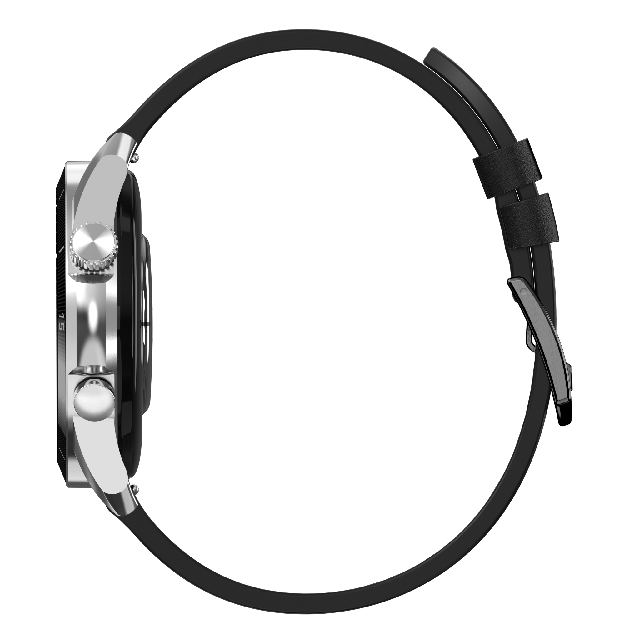 Garett V10 smartwatch pelle argento-nero AMOLED