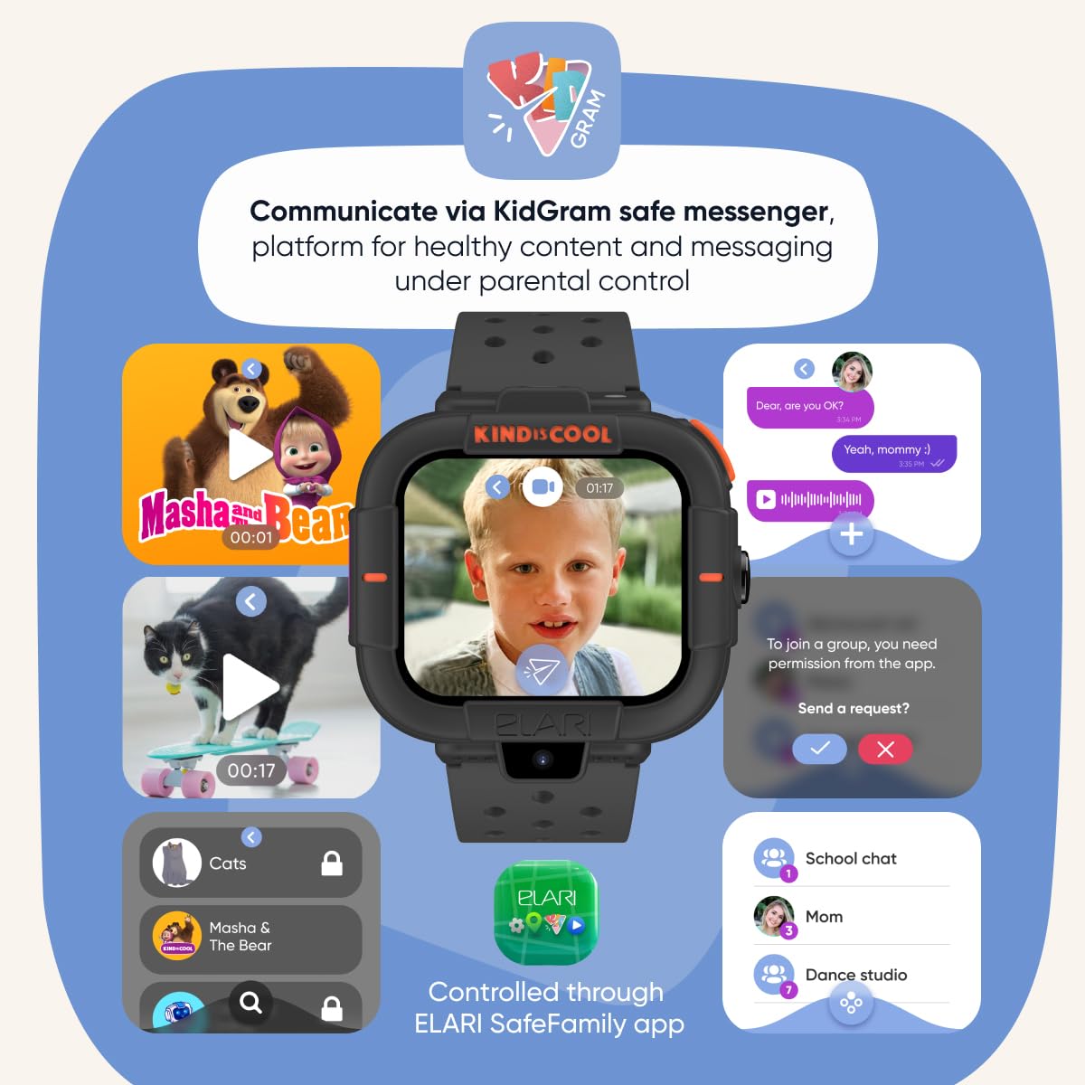 Elari KidPhone Masha e Orso smartwatch bambini nero 4G GPS
