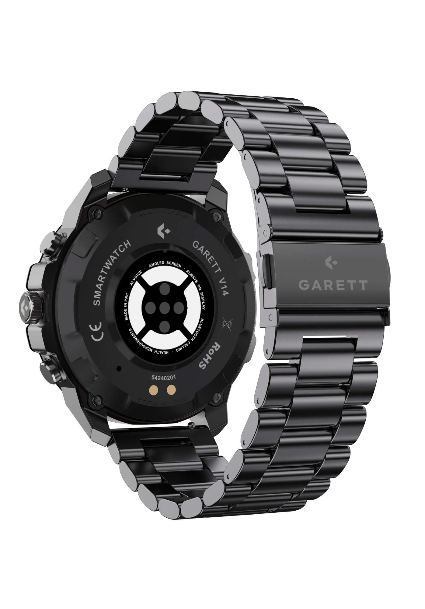 Garett V14 smartwatch nero acciaio AMOLED 8 giorni