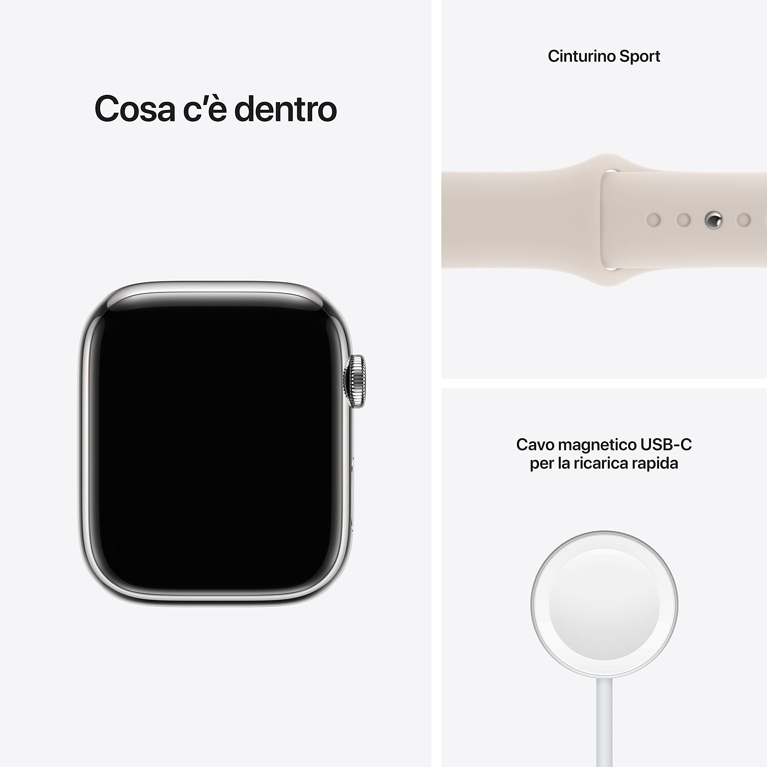 Apple Watch Series 7 GPS + Cellular smartwatch 45 mm argento