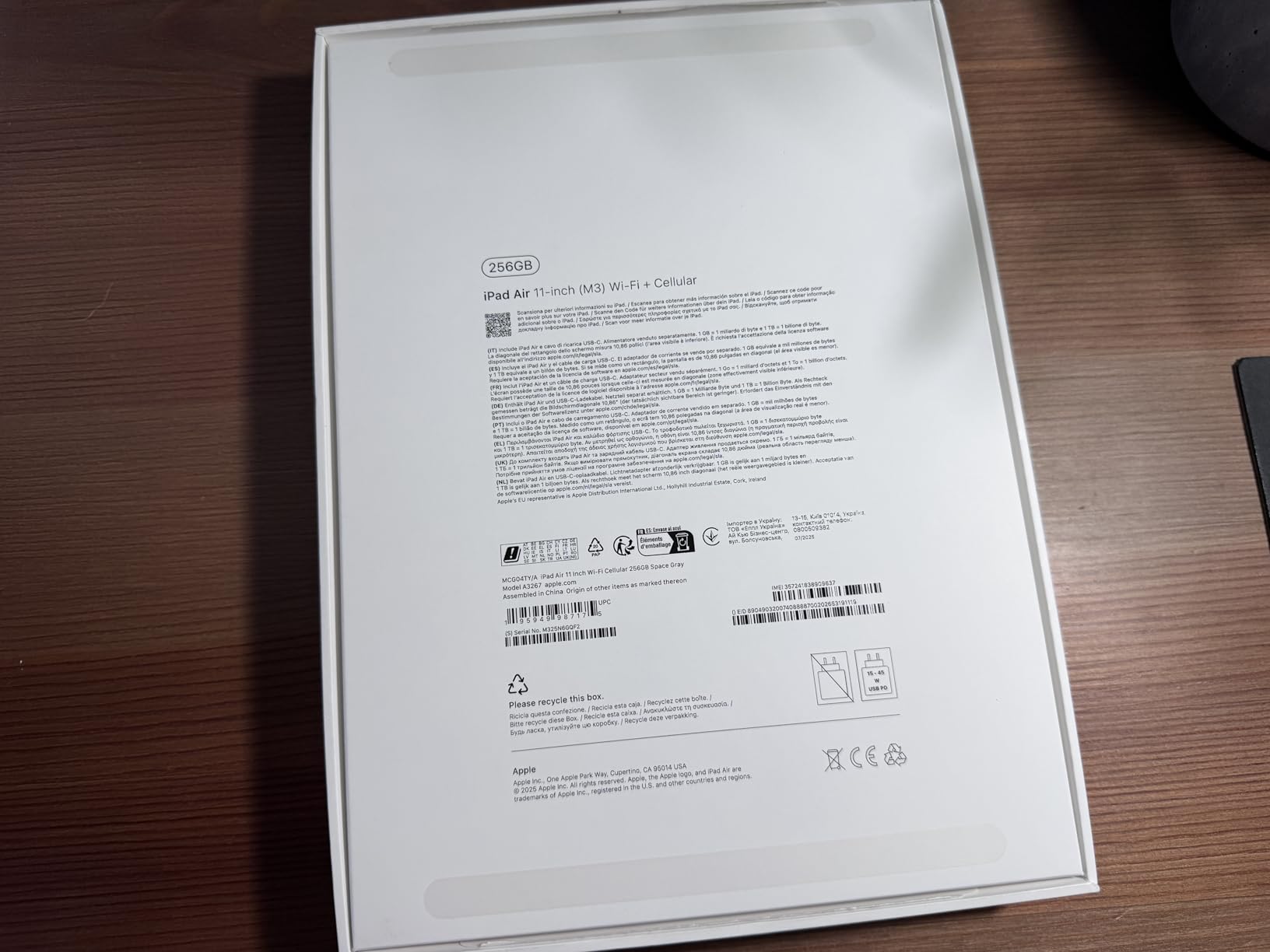 Apple iPad Air 11 M3 1TB tablet Wi-Fi Cellular galassia