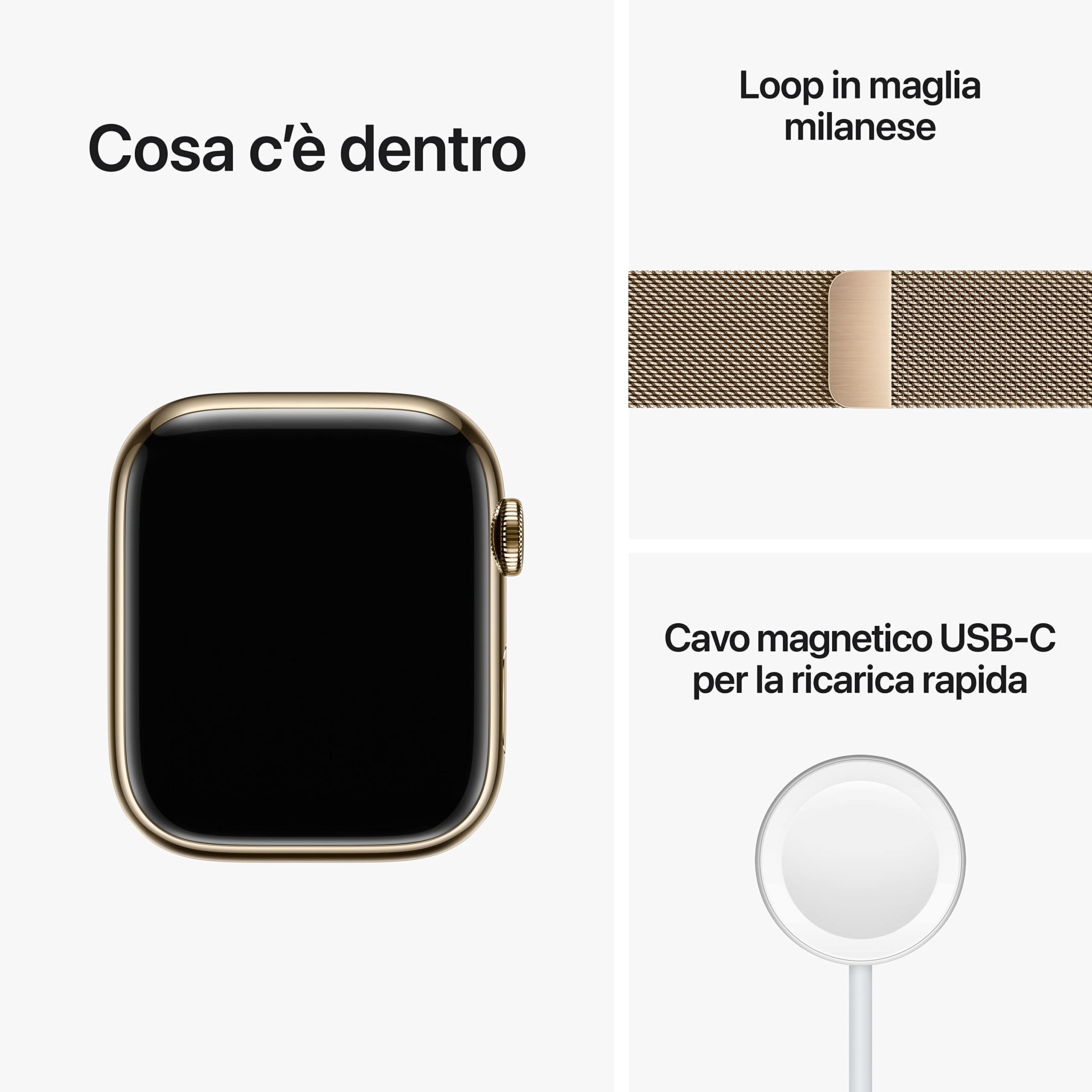 Apple Watch Series 8 45 mm smartwatch GPS Cellular oro acciaio