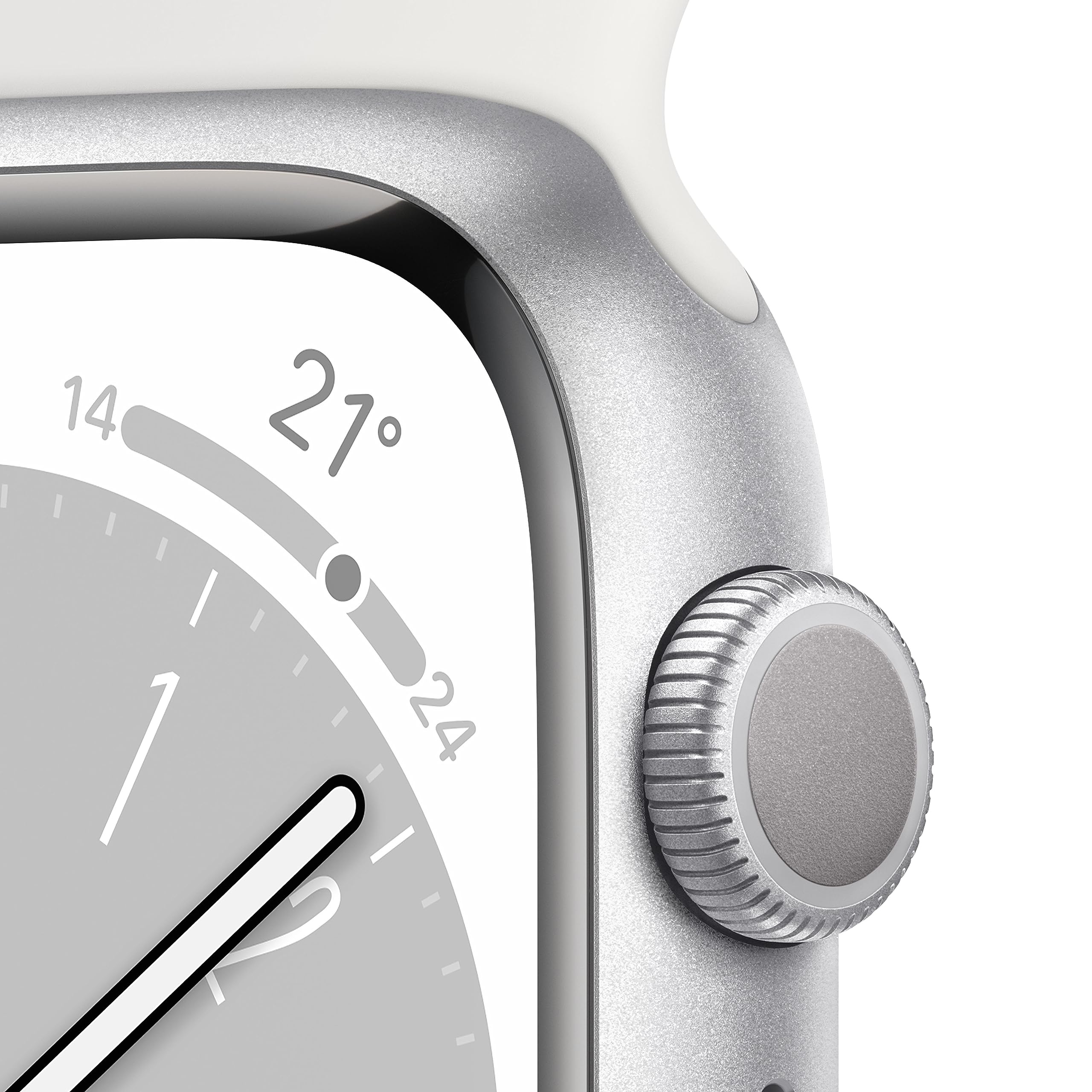 Apple Watch Series 8 GPS 45mm smartwatch argento cinturino bianco ossigeno