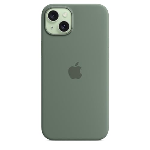 Apple Custodia MagSafe silicone iPhone 15 Plus cover cipresso