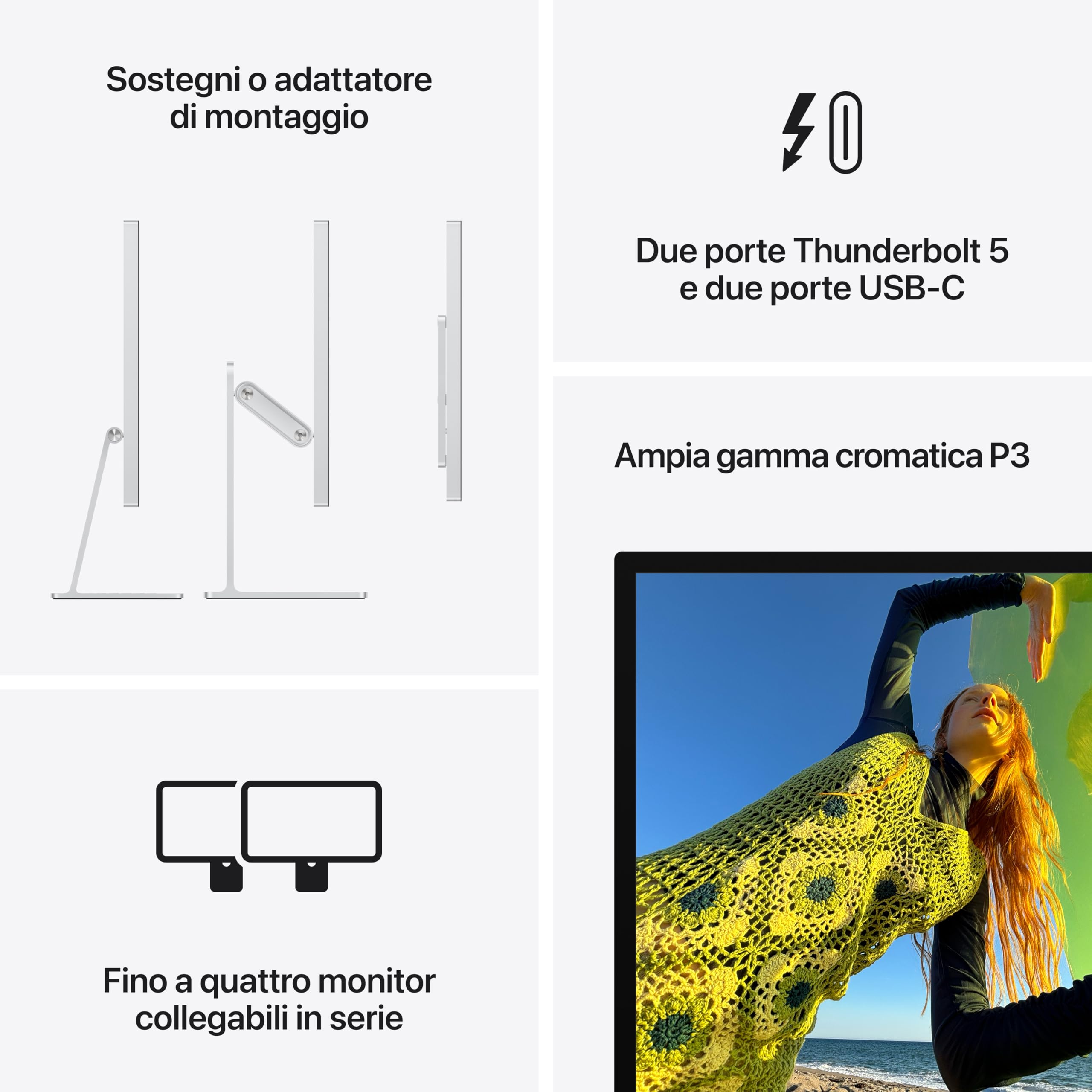 Apple Studio Display monitor 5K vetro nanotexture inclinabile