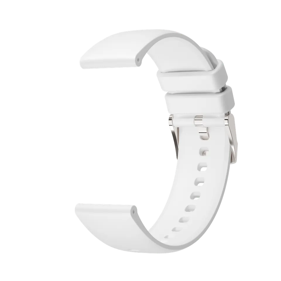 Maoo Cinturino Silicone 20 mm Bianco Argento