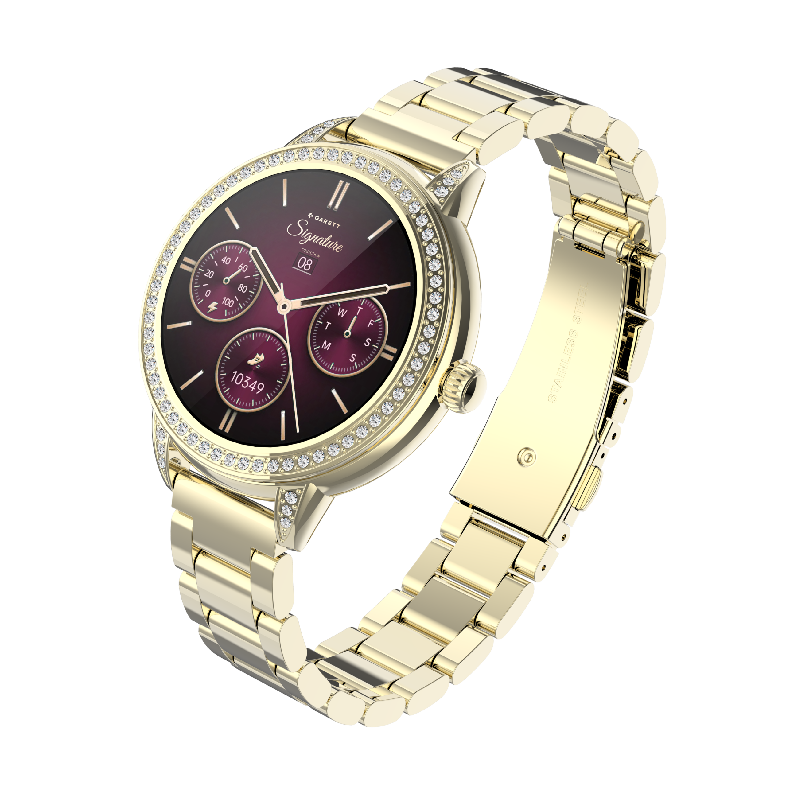 Garett Stella smartwatch oro acciaio AMOLED