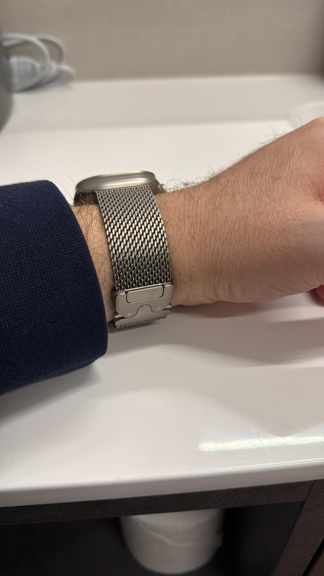 Apple Watch Loop Maglia Milanese 49mm Cinturino titanio Naturale Large