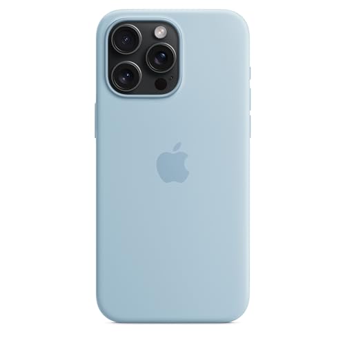 Apple iPhone 15 Pro Max custodia silicone blu chiaro MagSafe