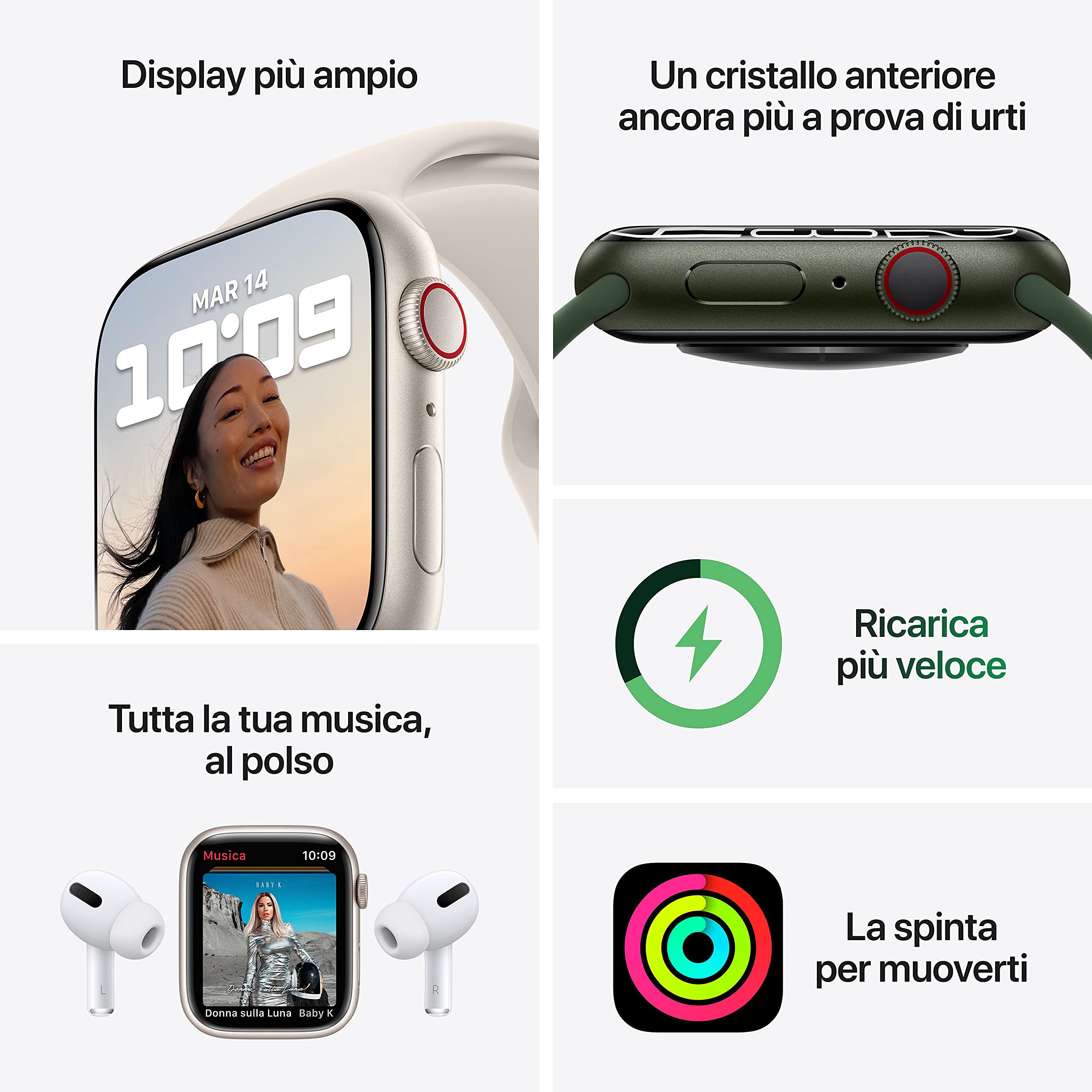 Apple Watch Series 7 smartwatch 41mm Cellular acciaio