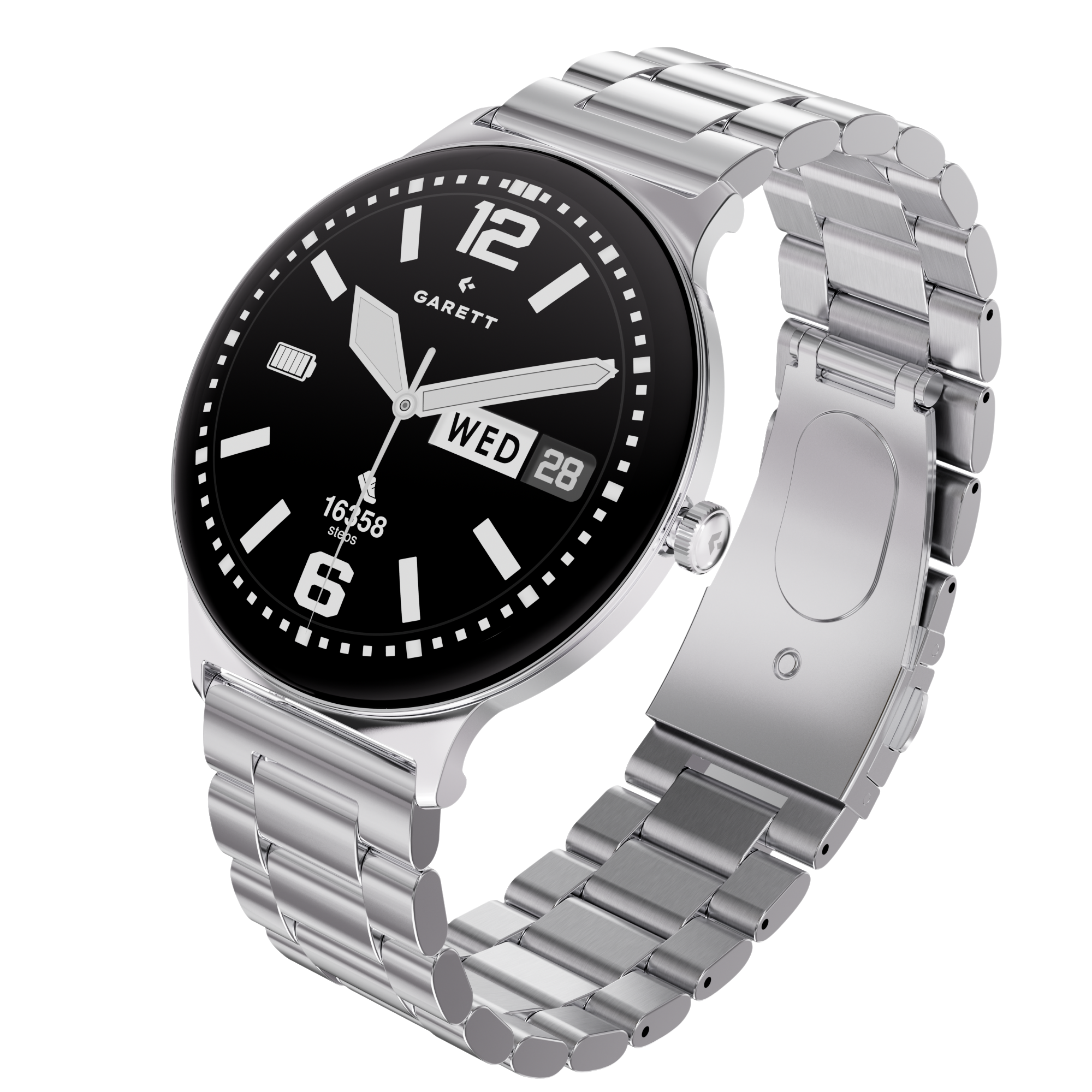 Garett Quantum Glow smartwatch argento acciaio AMOLED