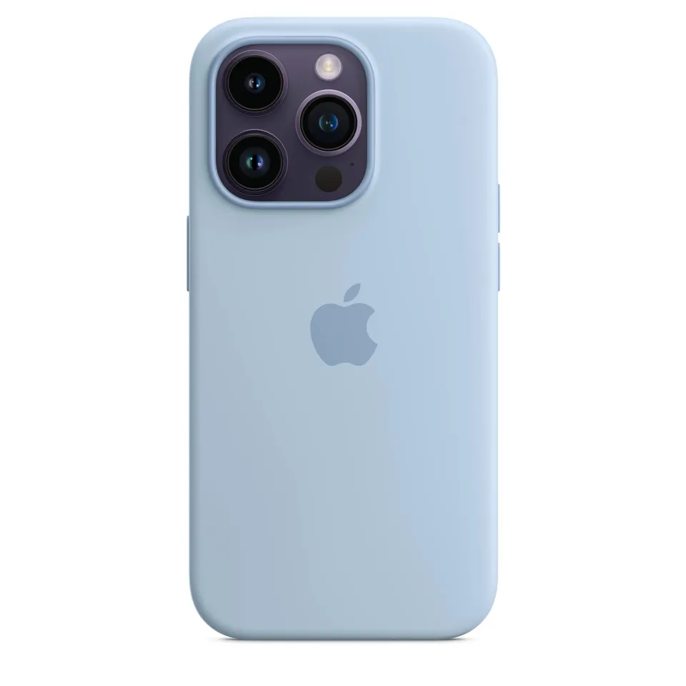 Apple iPhone 14 Pro custodia silicone blu cielo MagSafe