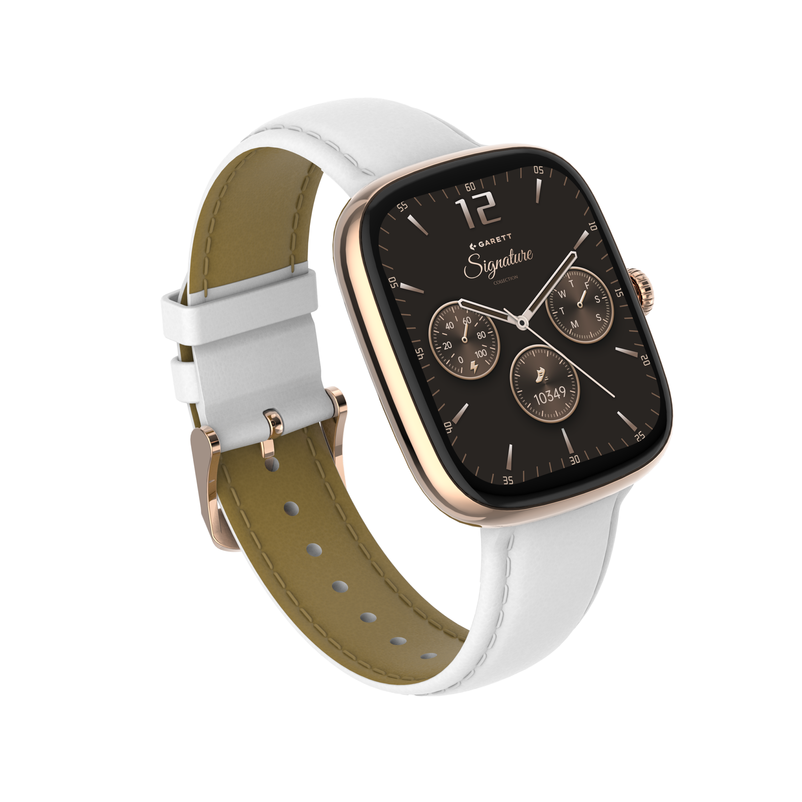 Garett Flow smartwatch oro rosa mesh AMOLED