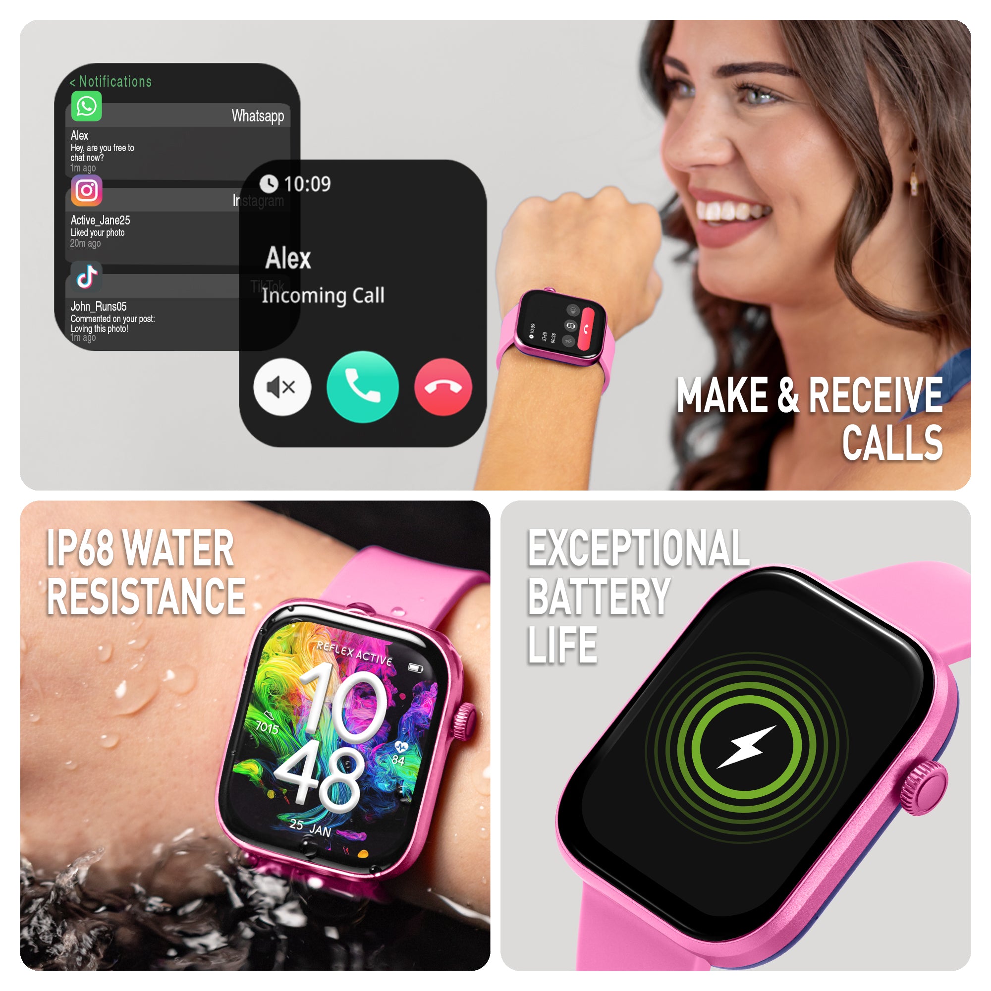 Reflex Active Spectra 300 S Lite Smartwatch Rosa AMOLED