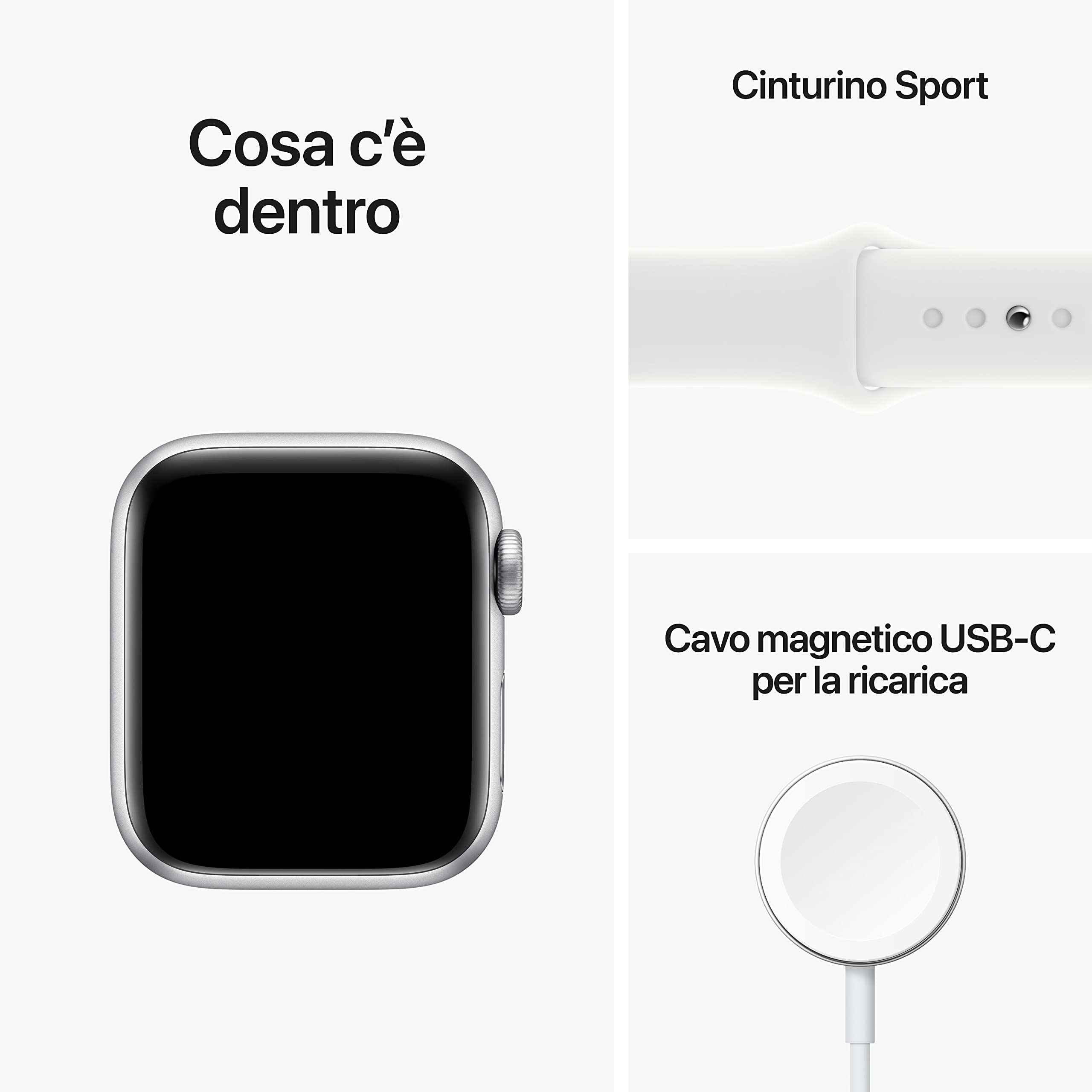 Apple Watch SE 2ª gen GPS 40mm smartwatch argento bianco