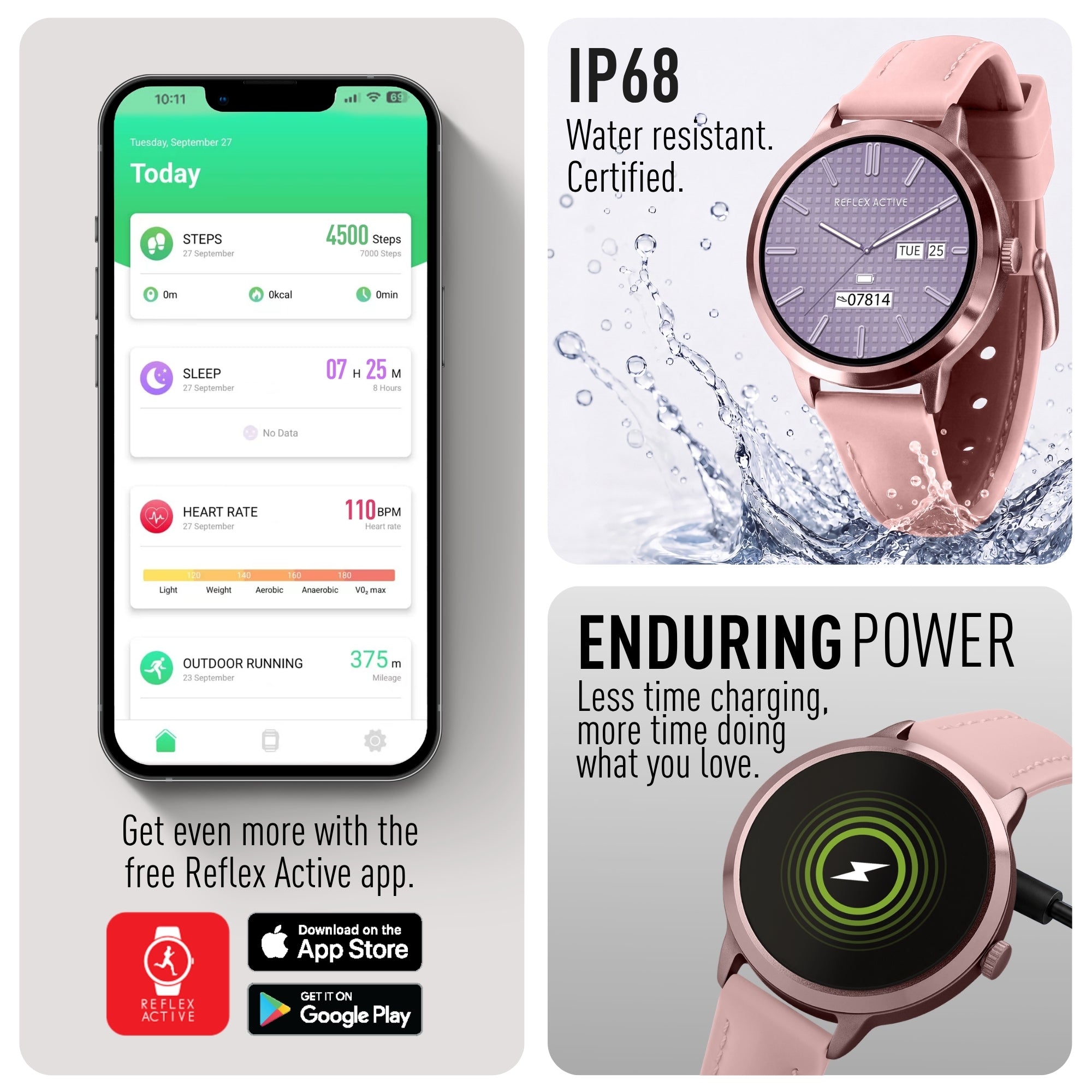 Reflex Active Spectra RA-SP-300R-21 smartwatch rosa AMOLED