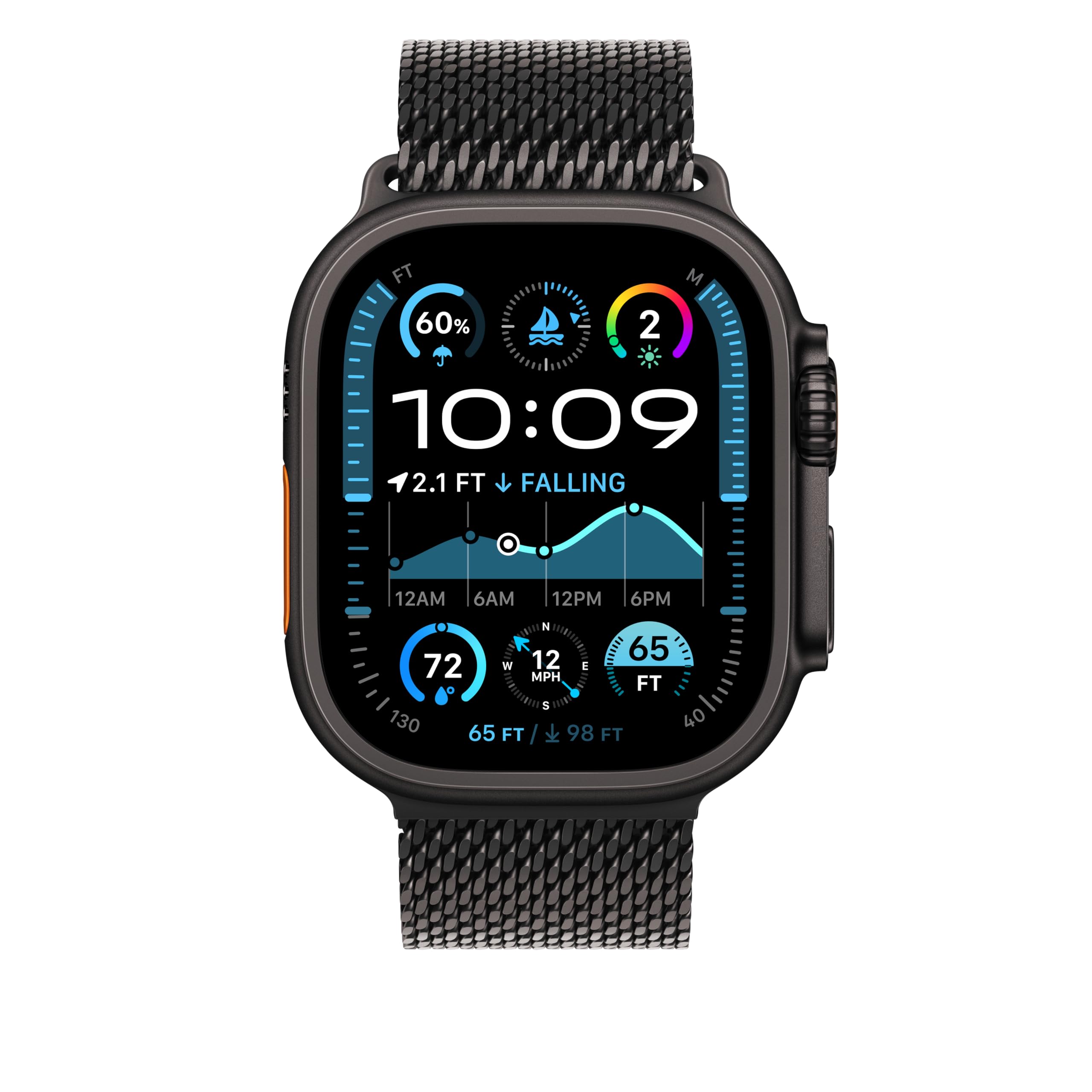 Apple Watch Loop Maglia Milanese 49mm Cinturino titanio Nero Small