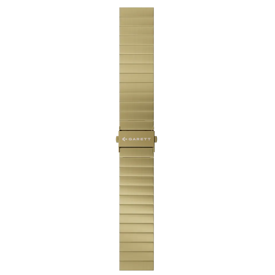 Garett cinturino acciaio oro 20 mm farfalla