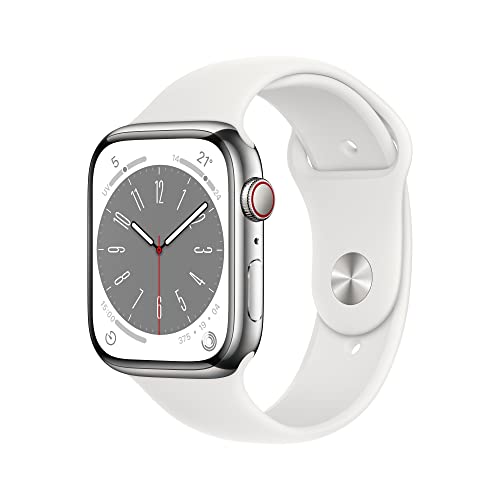 Apple Watch Series 8 45mm GPS Cellular smartwatch argento sport bianco