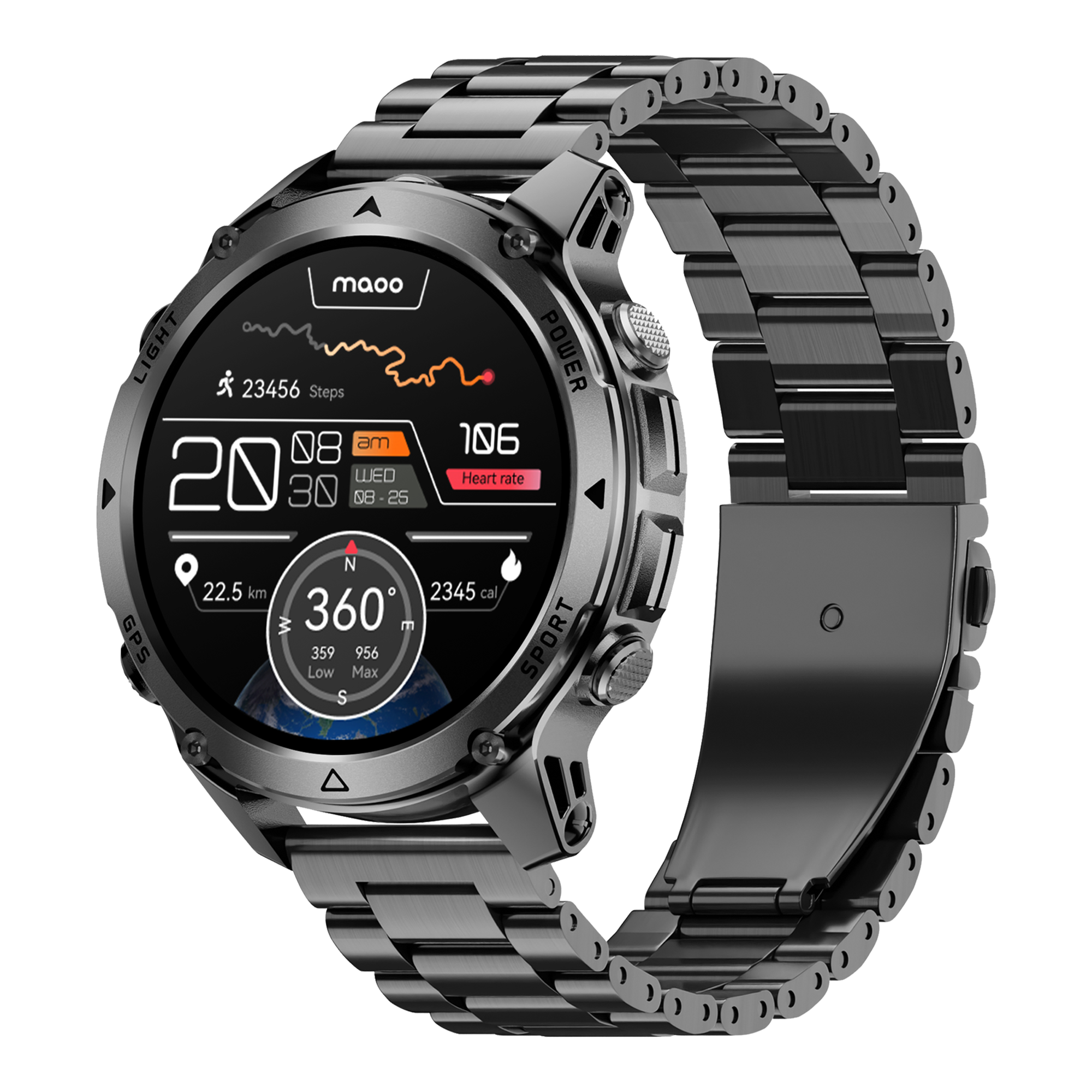 Maoo Titan GPS smartwatch gun metal 51mm
