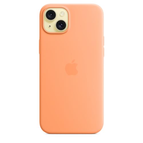 Apple Custodia MagSafe iPhone 15 Plus cover silicone aranciata