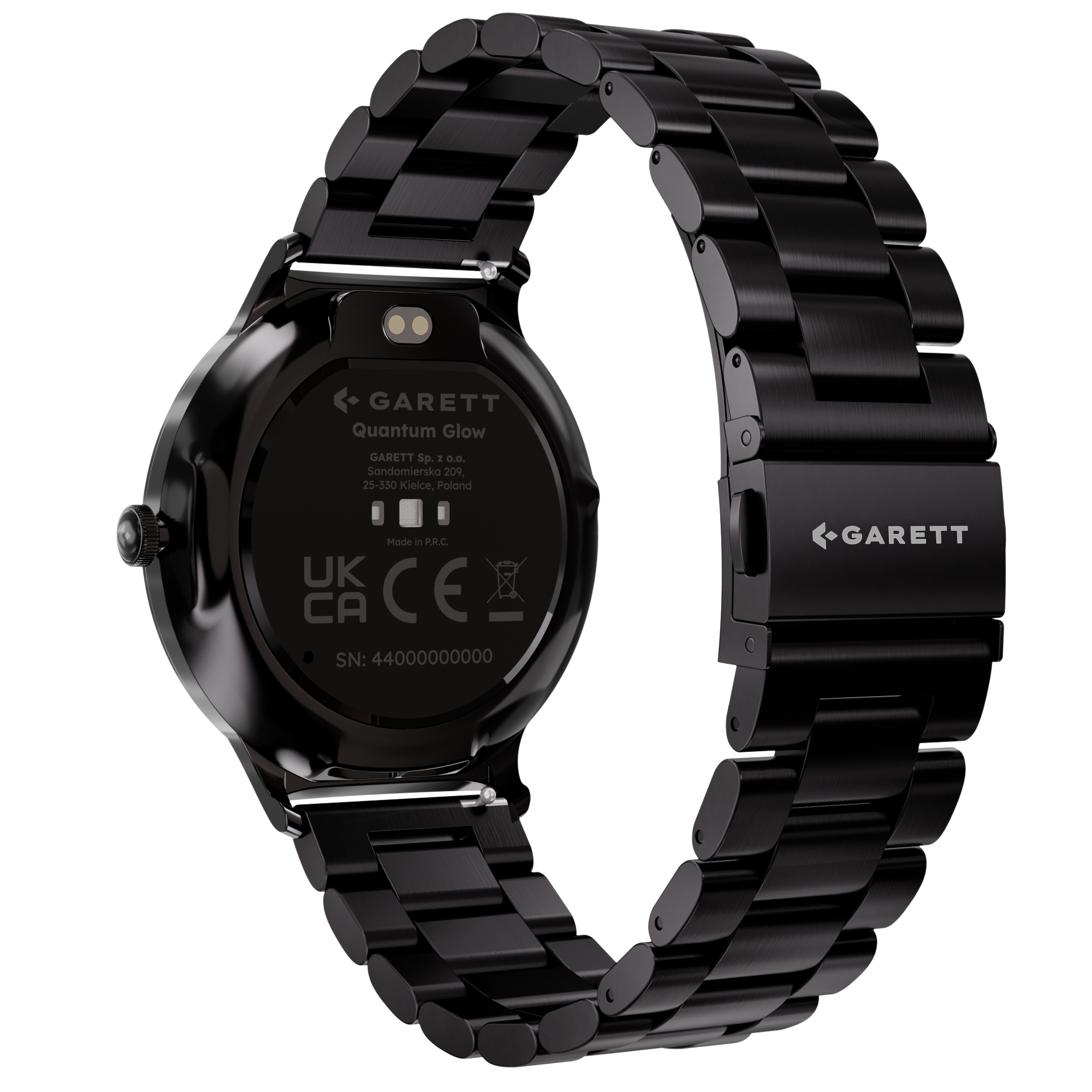 Garett Quantum Glow smartwatch nero acciaio AMOLED