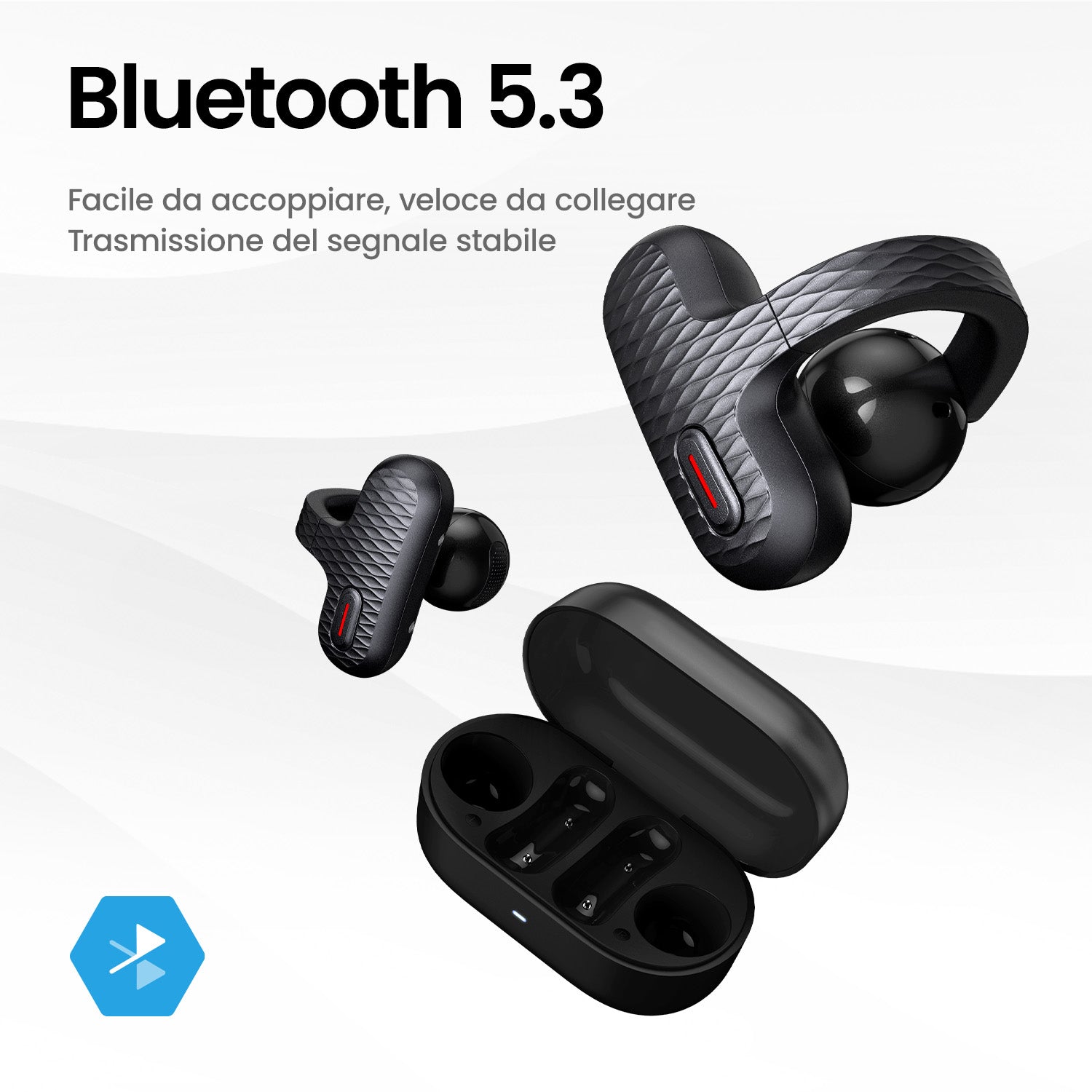 Amazfit auricolari open-ear sport ascolto leggero