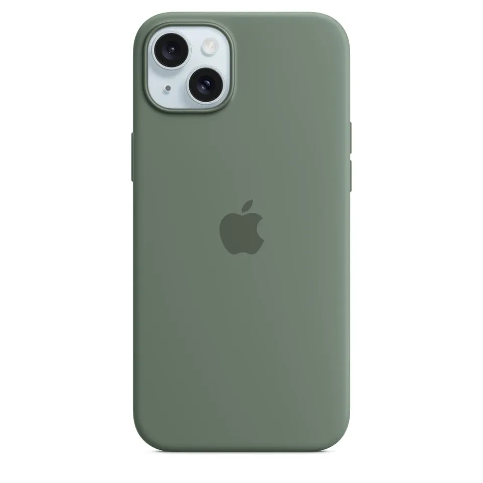 Apple Custodia MagSafe silicone iPhone 15 Plus cover cipresso