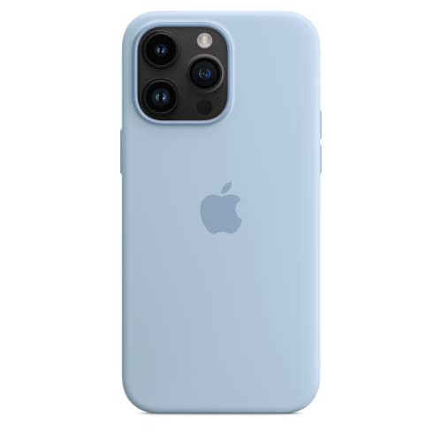 Apple iPhone 14 Pro Max custodia silicone blu cielo MagSafe