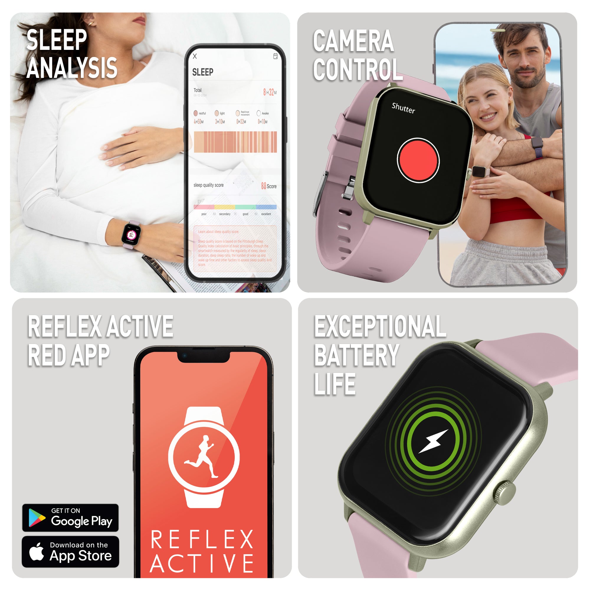 Reflex Active Nexus Lite Smartwatch Lilla GPS Chiamate