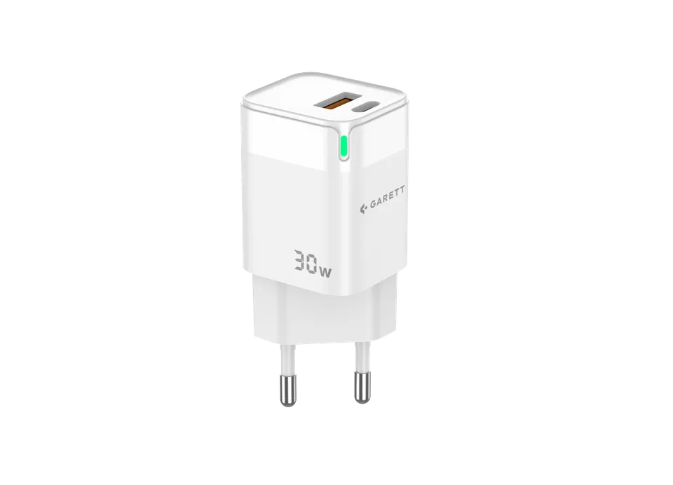 Garett Fast Charge caricatore GaN 30W PD QC bianco